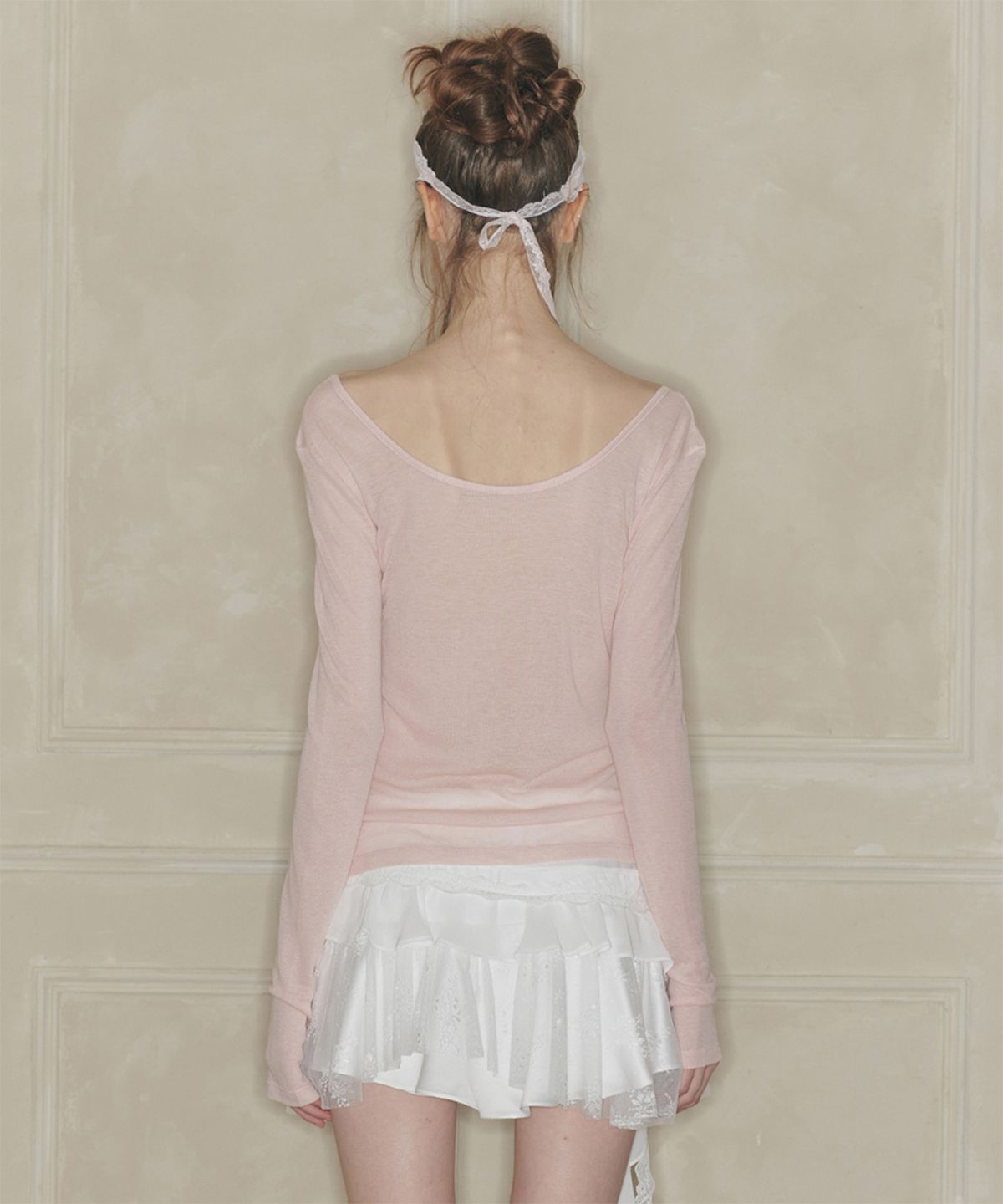 페인오어플레져(PAINORPLEASURE) SWAN LACE HAIRBAND pink