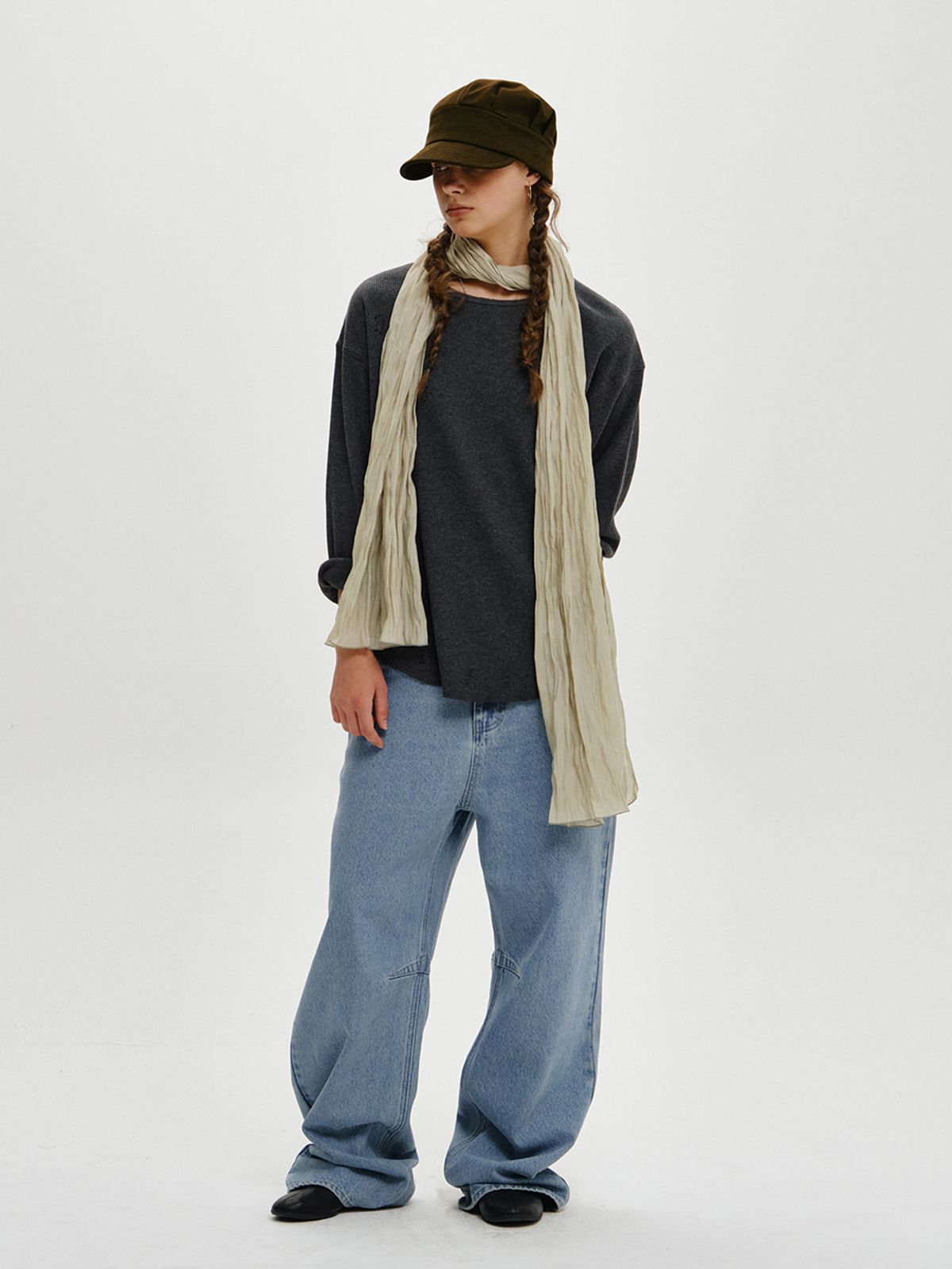 플리즈프로젝트(PLZPROJECT) WRINKLE LONG SCARF, MINT