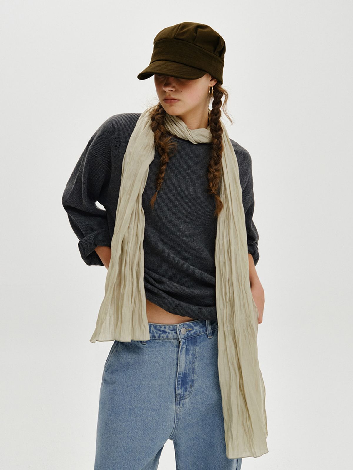 플리즈프로젝트(PLZPROJECT) WRINKLE LONG SCARF, MINT