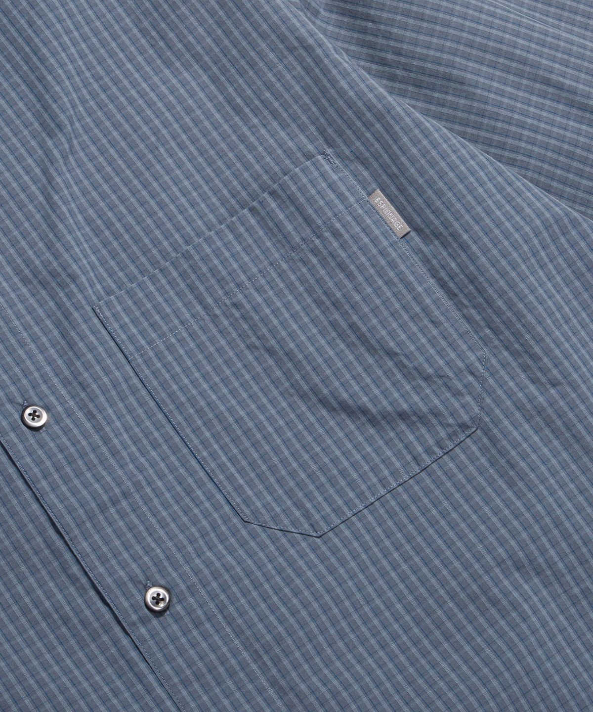 에스피오나지(ESPIONAGE) Multi Check Cropped Shirt Blue