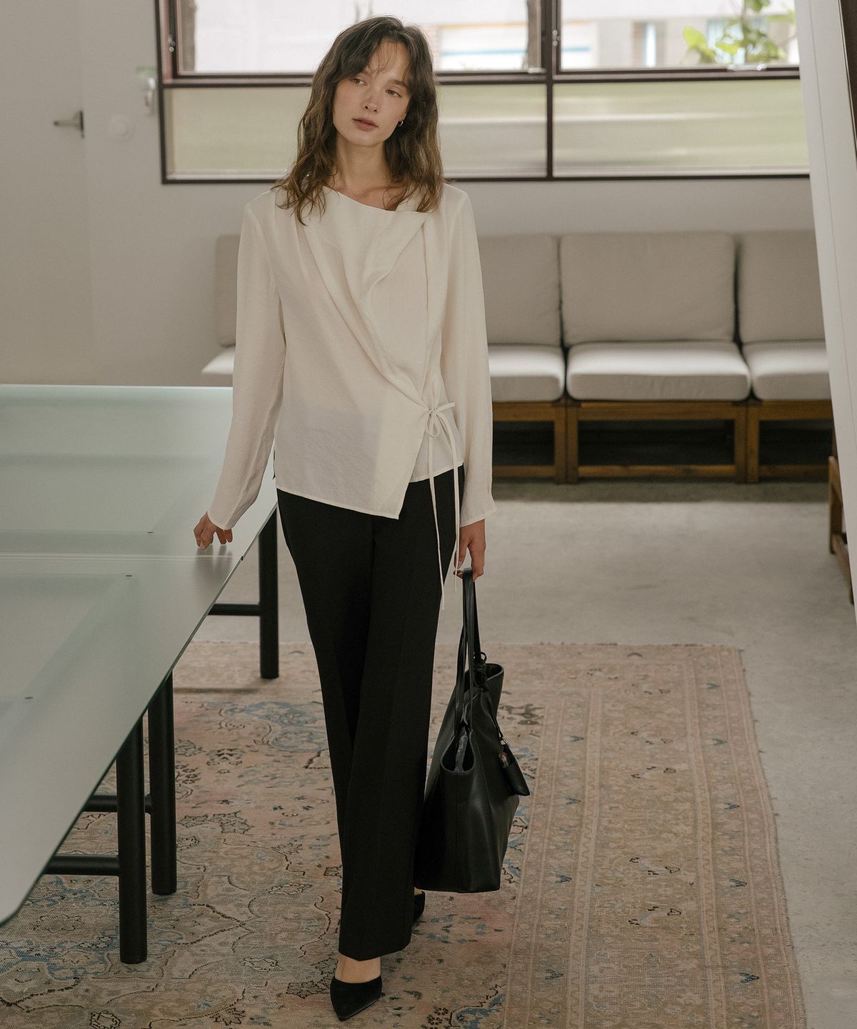틸아이다이(TILL I DIE) Modal cowl wrap blouse [TIFA06BL01]_Ivory