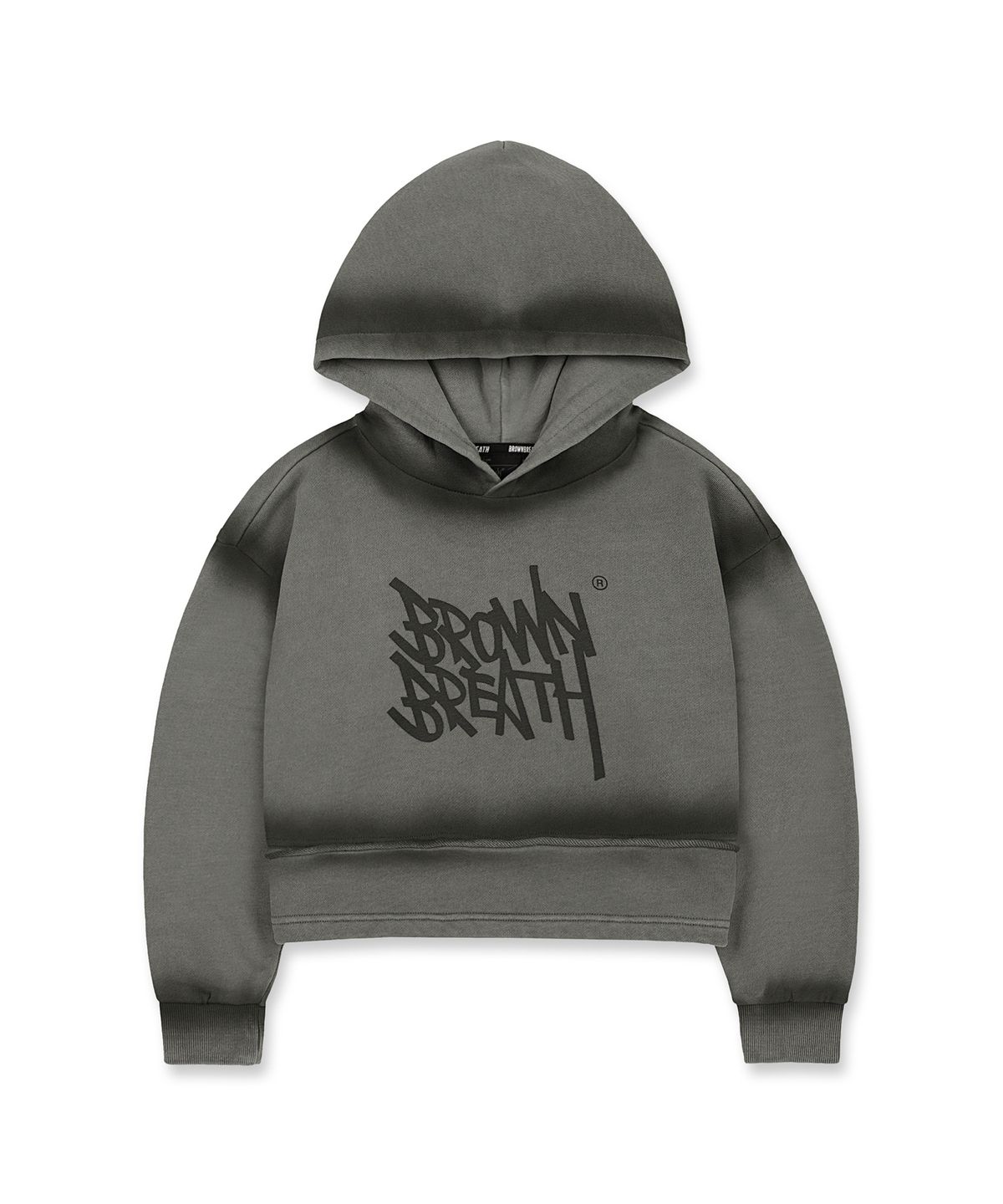 브라운브레스 키즈(BROWNBREATH KIDS) KIDS GIRL PIGMENT LAYERED HOODIE - GREY