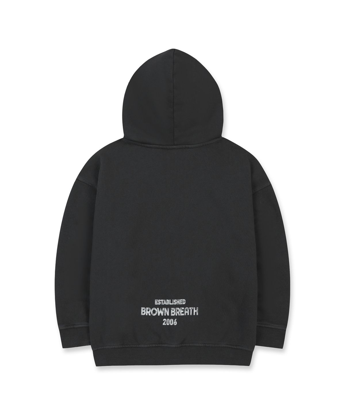 브라운브레스 키즈(BROWNBREATH KIDS) KIDS TAG PIGMENT HOODIE - BLACK