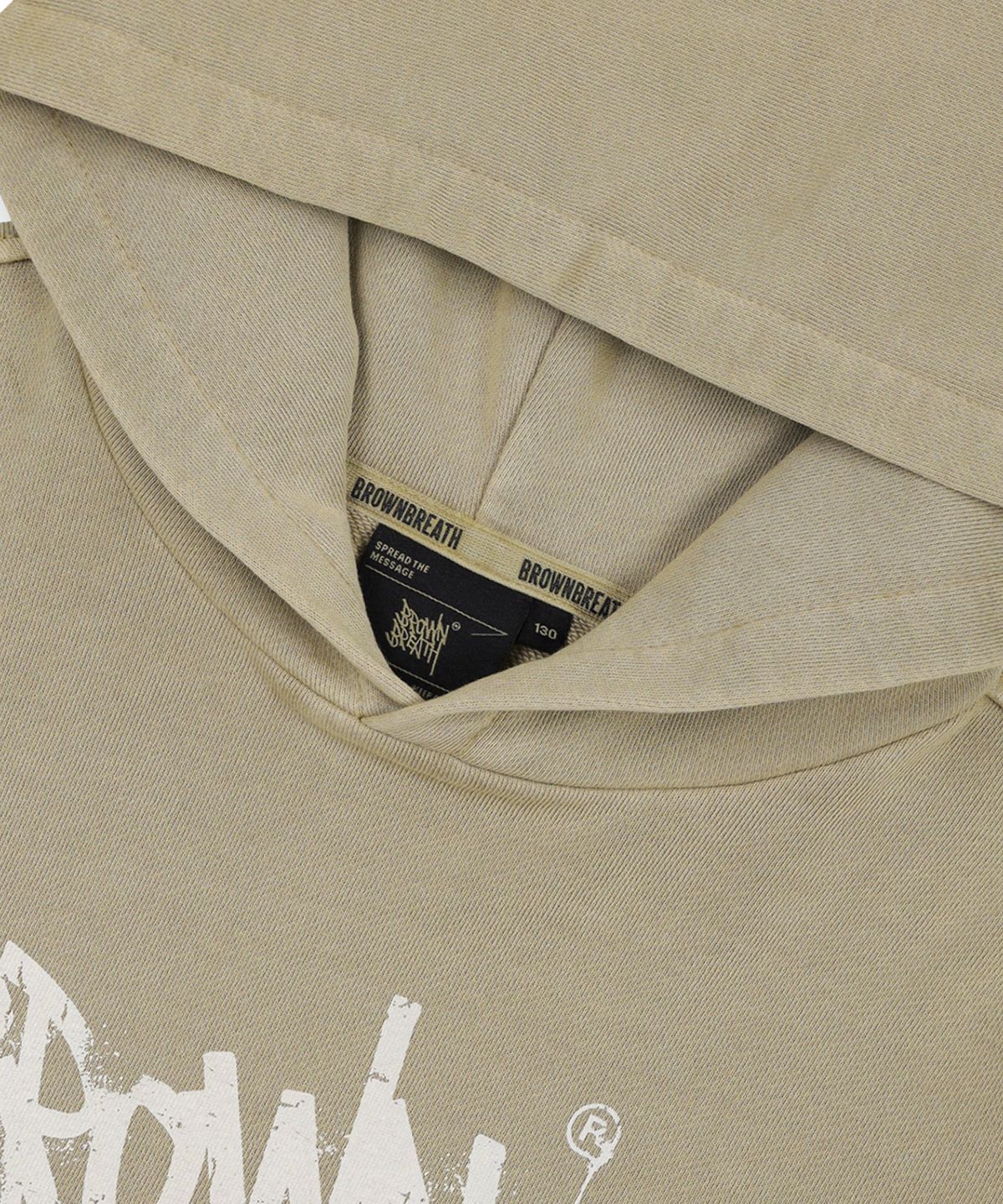 브라운브레스 키즈(BROWNBREATH KIDS) KIDS TAG PIGMENT HOODIE - BEIGE