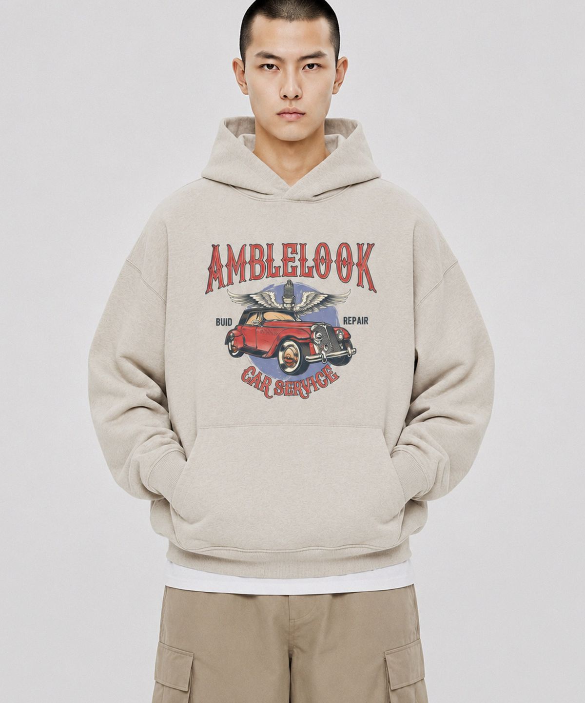 엠블룩(AMBLELOOK) 후디드 스웨트셔츠 엔젤카 (3color)