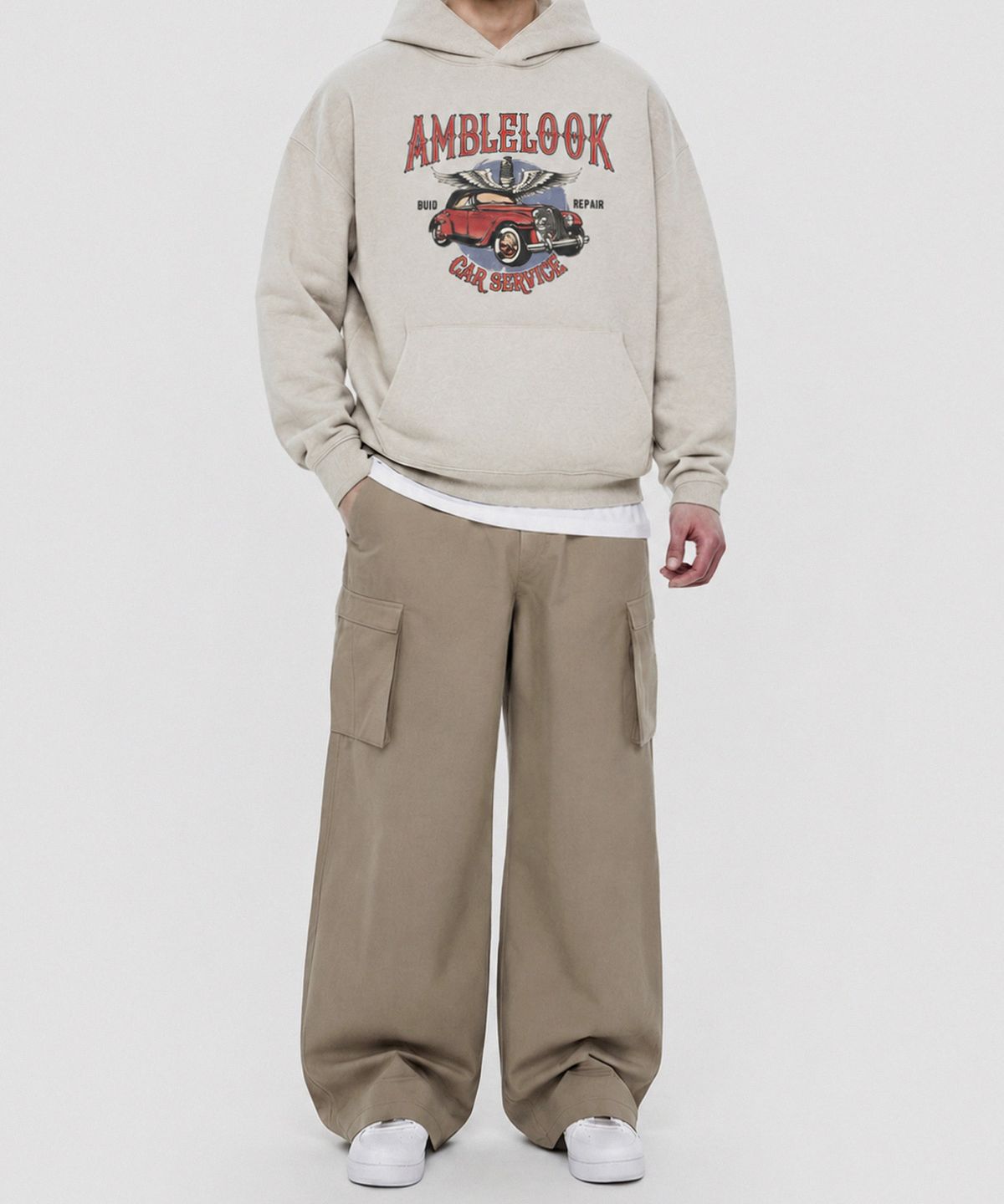 엠블룩(AMBLELOOK) 후디드 스웨트셔츠 엔젤카 (3color)