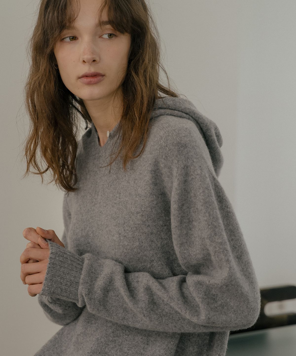 틸아이다이(TILL I DIE) Wholegarment Wool hood Knit [TIFA06SW03]_Gray