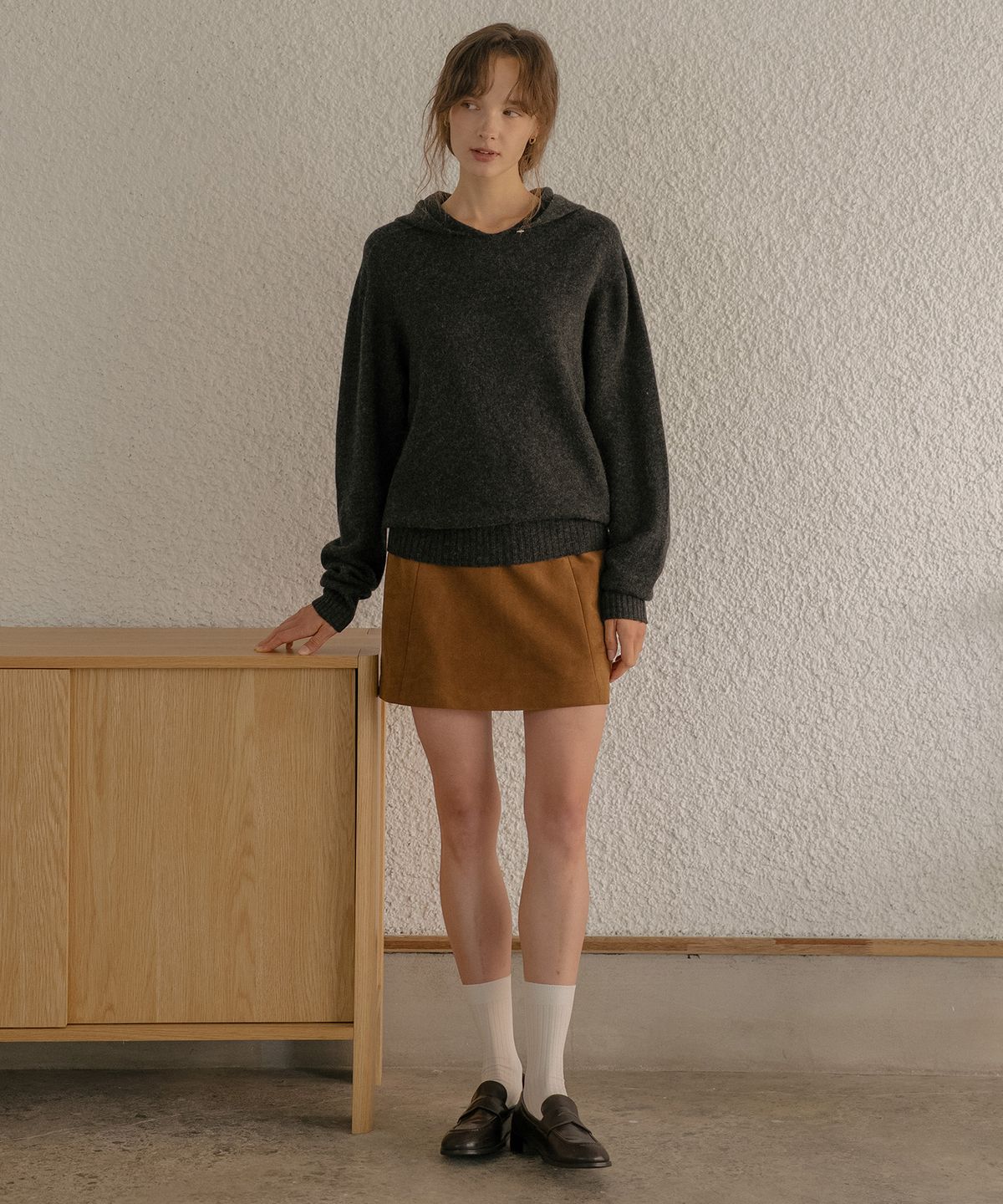 틸아이다이(TILL I DIE) Wholegarment Wool hood Knit [TIFA06SW04]_Charcoal