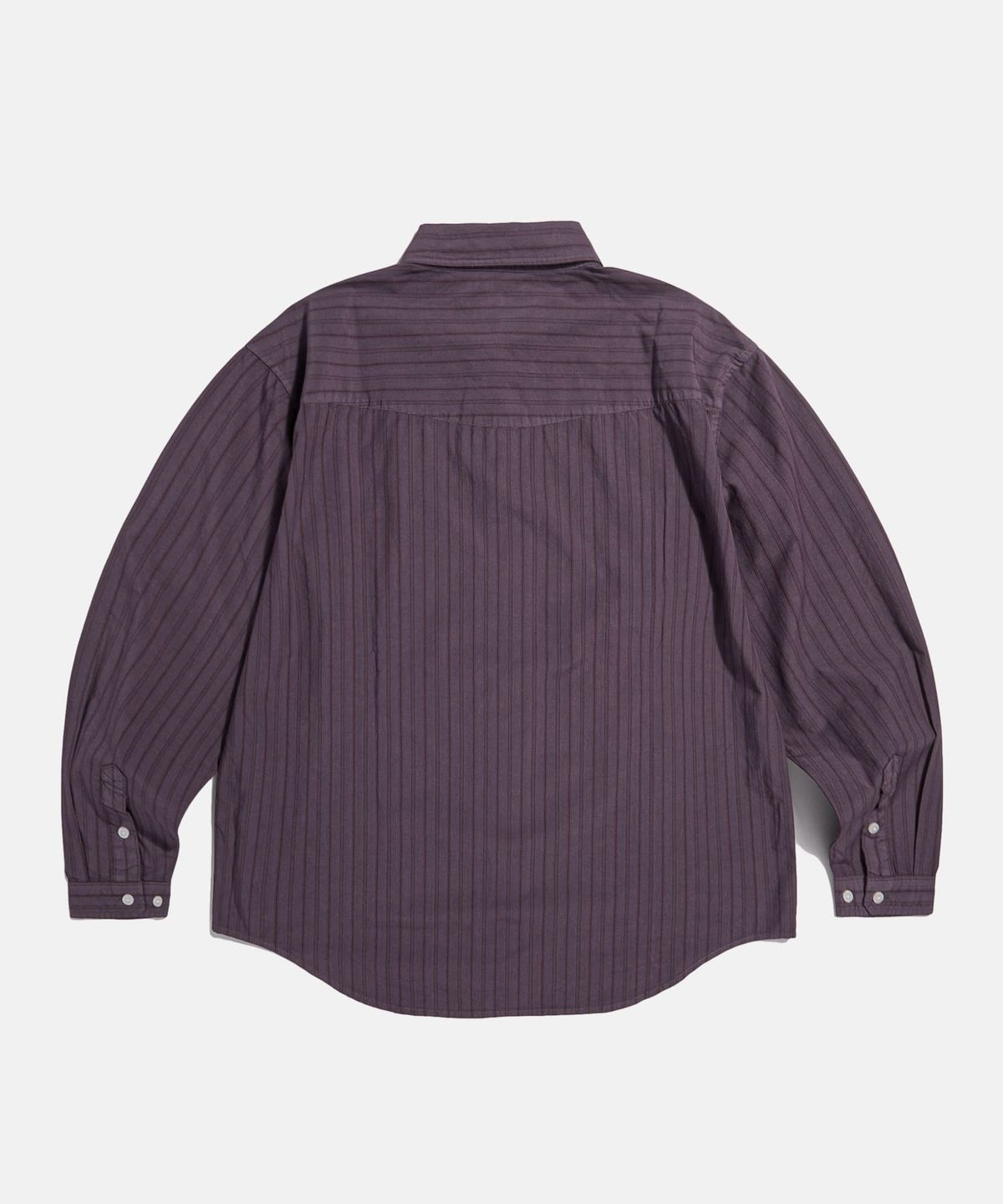 에스피오나지(ESPIONAGE) Overdyed Stripe 2 Pocket Shirt Purple