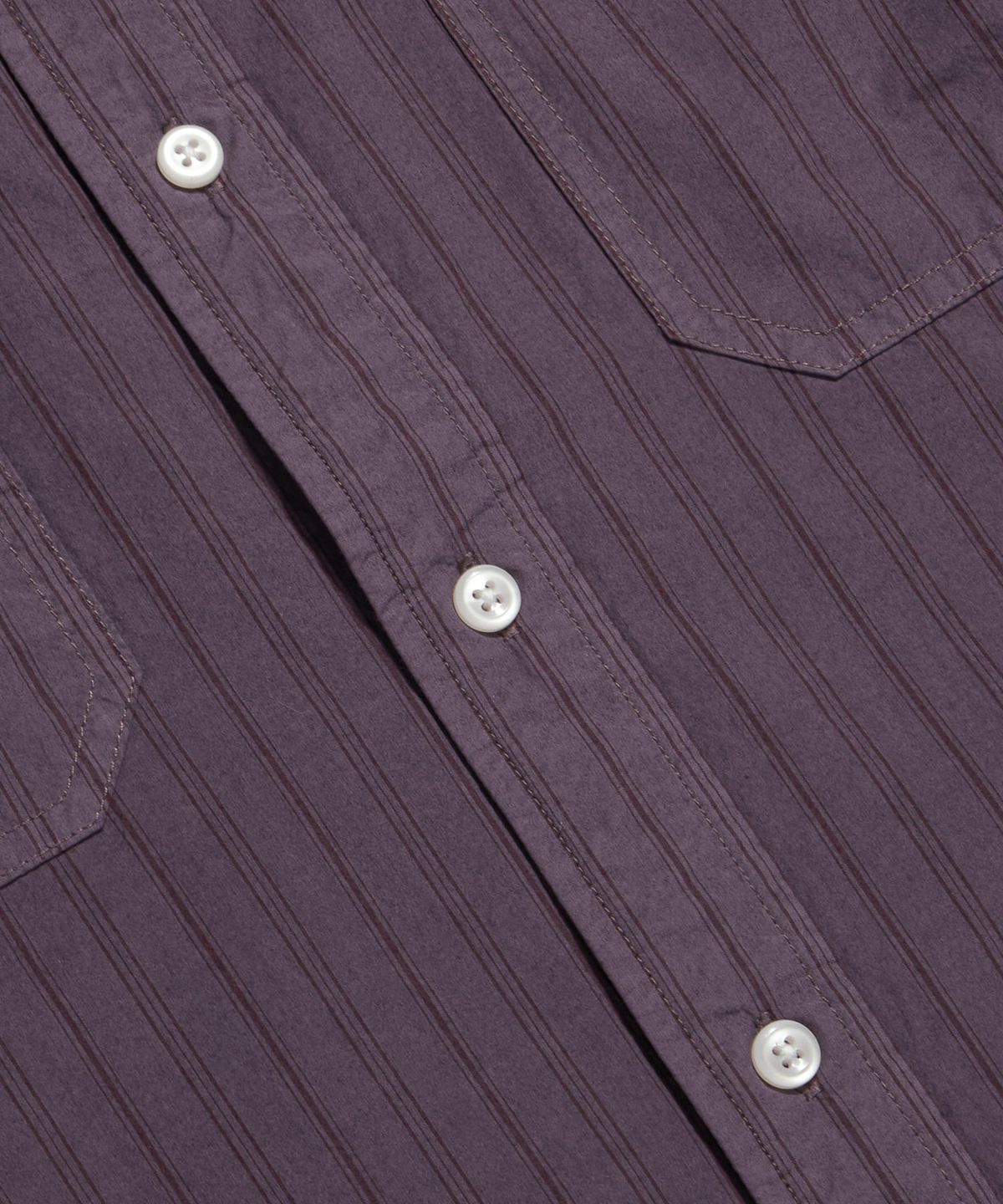에스피오나지(ESPIONAGE) Overdyed Stripe 2 Pocket Shirt Purple