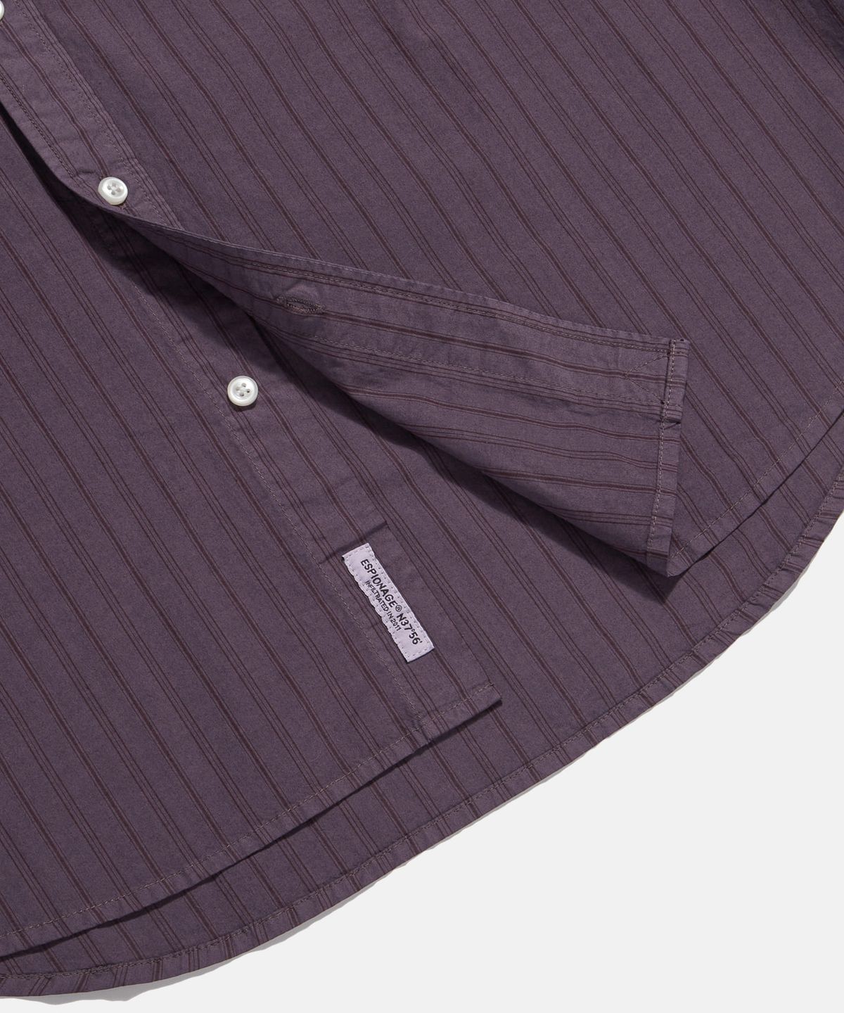 에스피오나지(ESPIONAGE) Overdyed Stripe 2 Pocket Shirt Purple