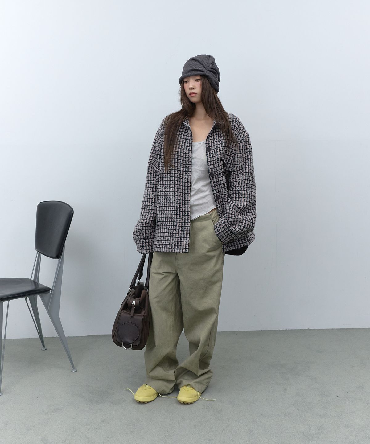 라피네아뜰리에(RAFFINE ATELIER) 코듀로이 배색 셔츠 자켓 핑크