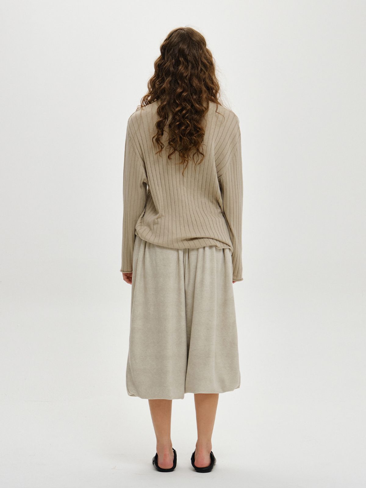 플리즈프로젝트(PLZPROJECT) RIBBED KNIT LONG SLEEVE, TAUPE BEIGE