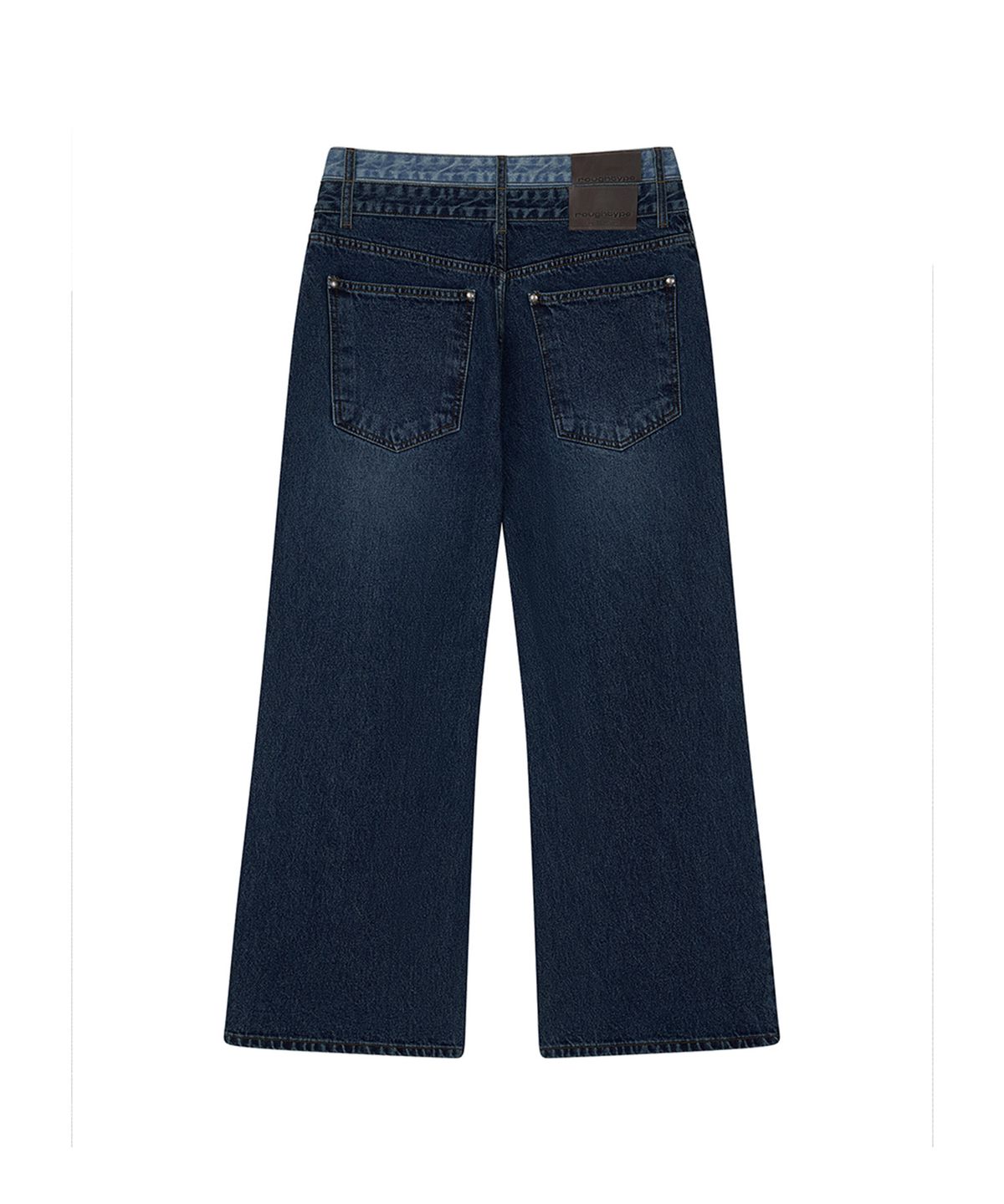 로타입(ROUGHTYPE) Double Waist Denim Pants - Mid blue