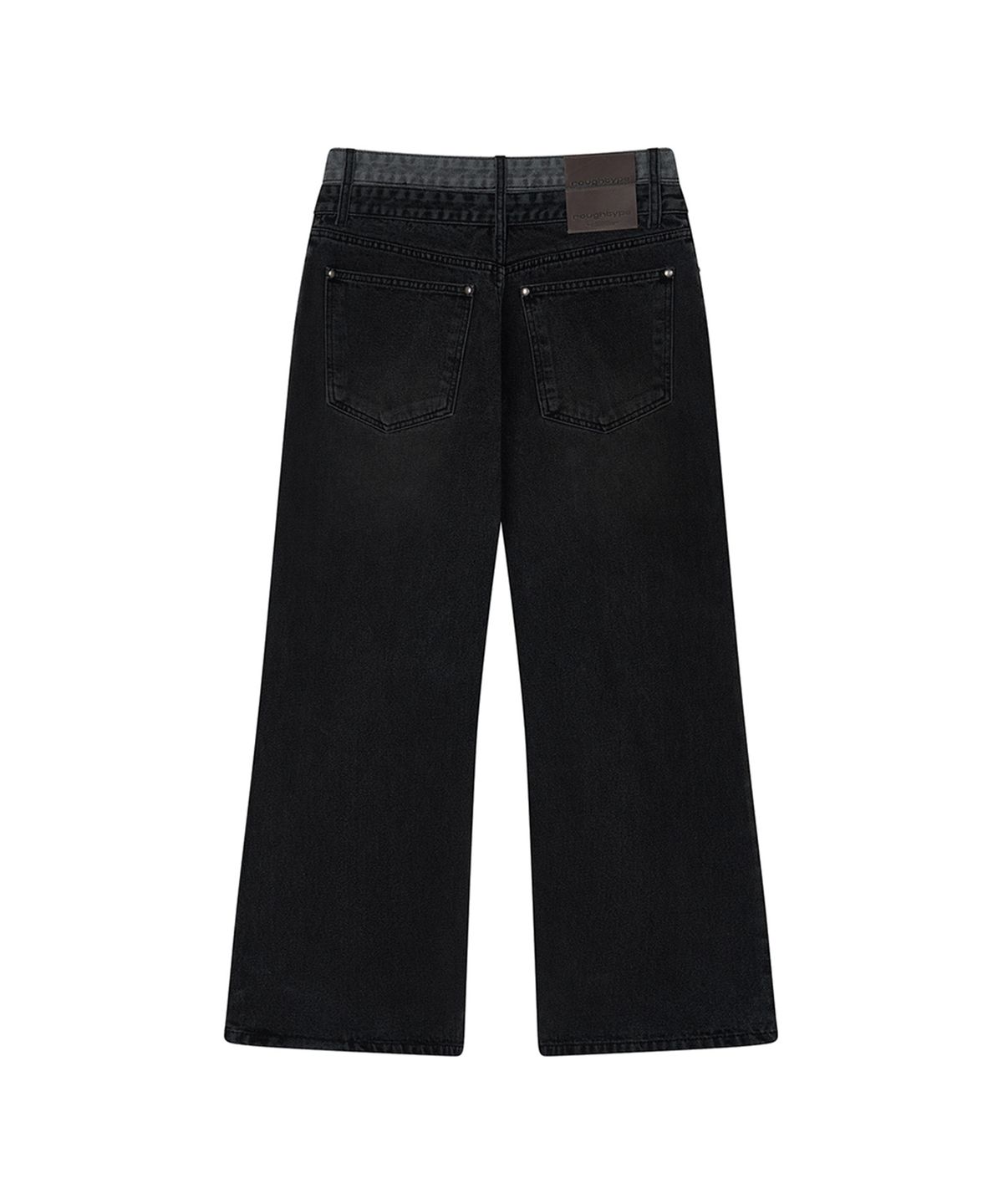 로타입(ROUGHTYPE) Double Waist Denim Pants - Black