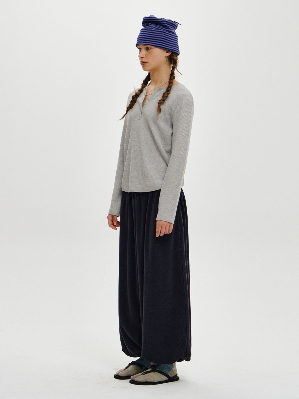 플리즈프로젝트(PLZPROJECT) TERRY HAREM JOGGER PANTS, NAVY