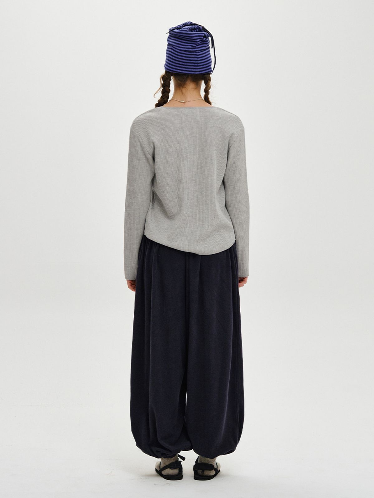 플리즈프로젝트(PLZPROJECT) TERRY HAREM JOGGER PANTS, NAVY
