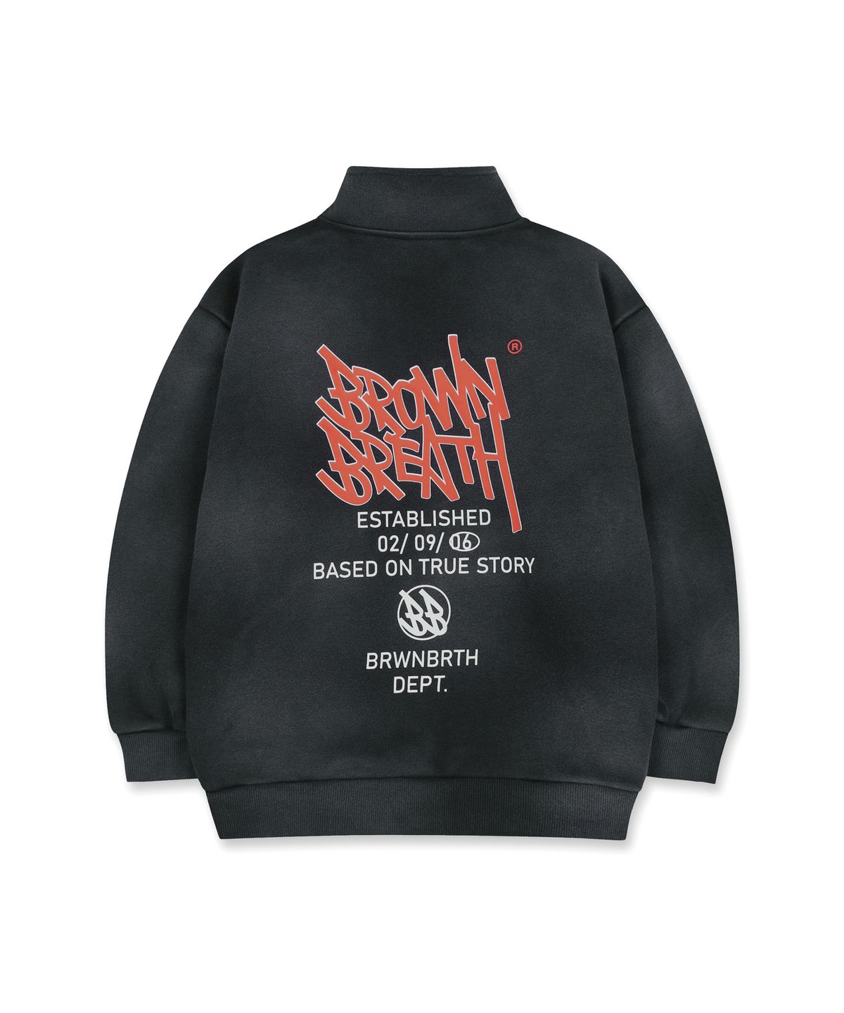 브라운브레스 키즈(BROWNBREATH KIDS) KIDS WASHED HALF ZIP UP CREWNECK SETUP