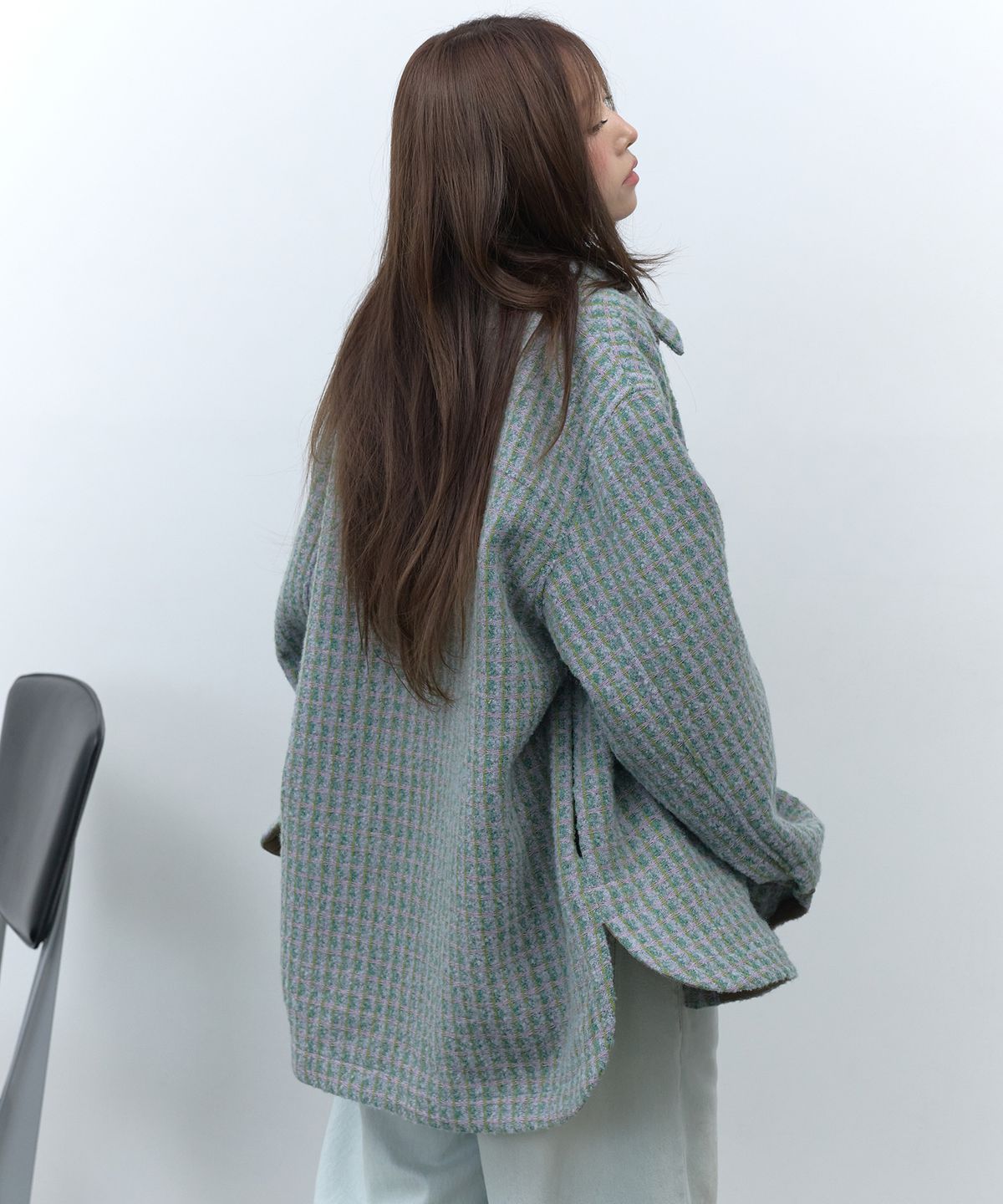 라피네아뜰리에(RAFFINE ATELIER) 코듀로이 배색 셔츠 자켓 민트