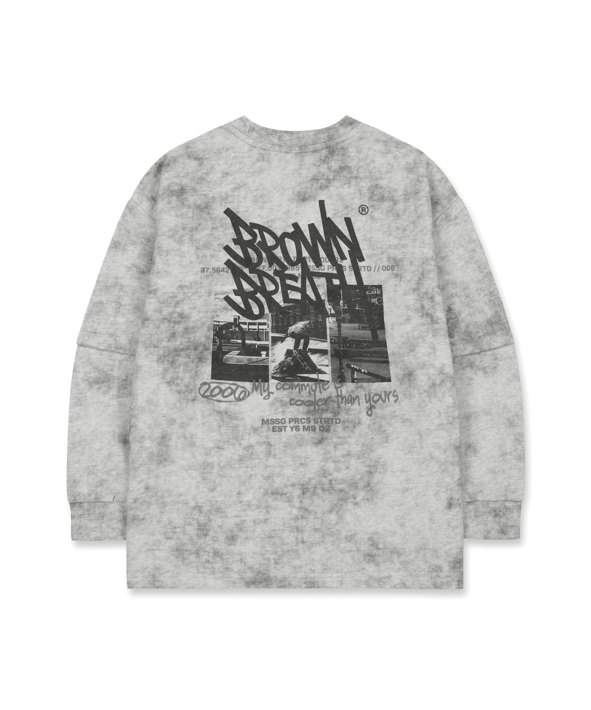 브라운브레스 키즈(BROWNBREATH KIDS) KIDS TAG PHOTO GRAPHIC CREWNECK  - M/GREY
