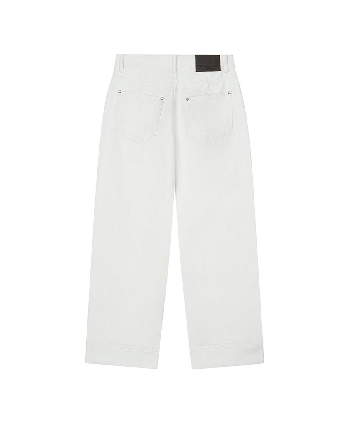 로타입(ROUGHTYPE) Roll-up Wide Denim Pants - Ivory