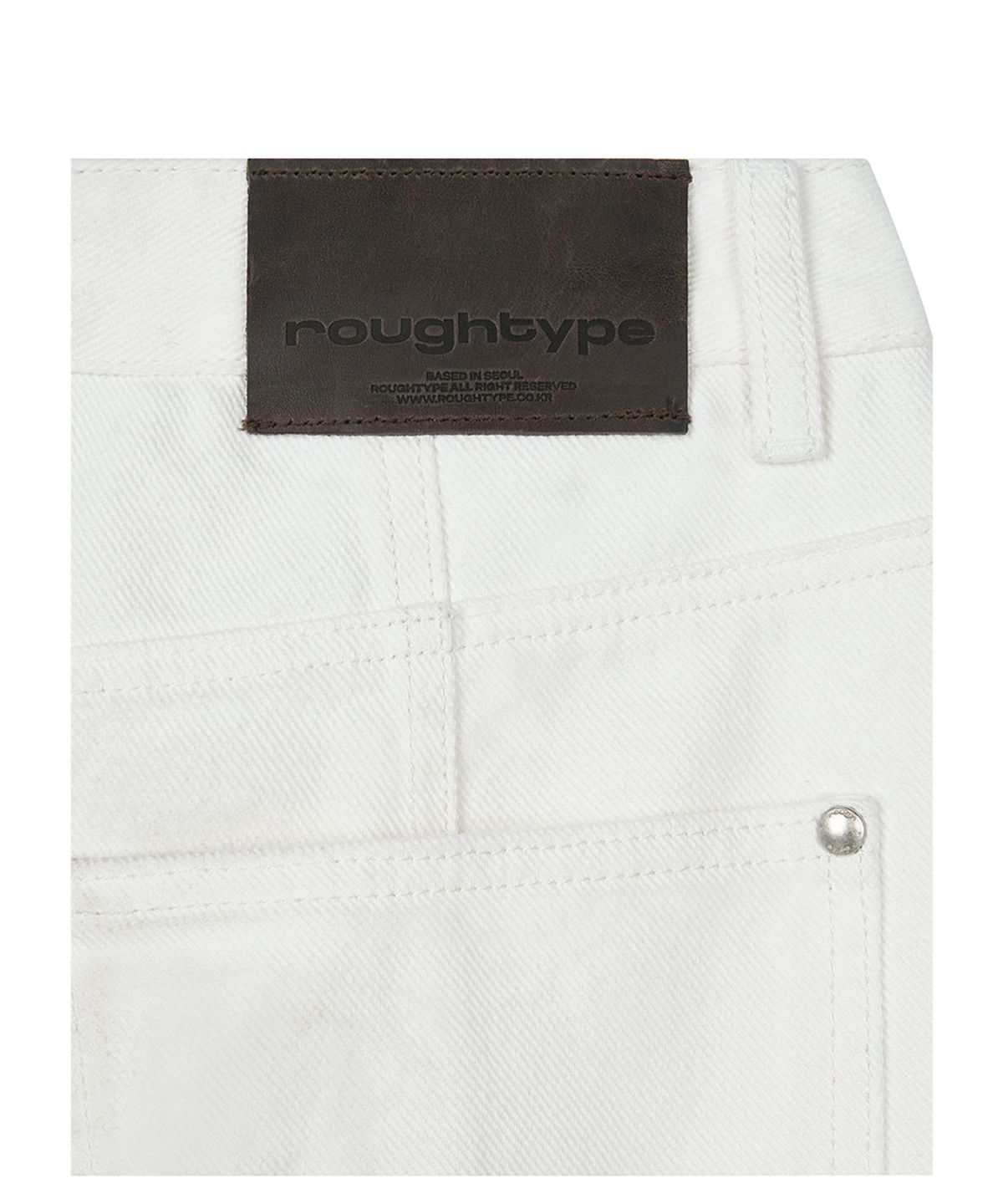 로타입(ROUGHTYPE) Roll-up Wide Denim Pants - Ivory