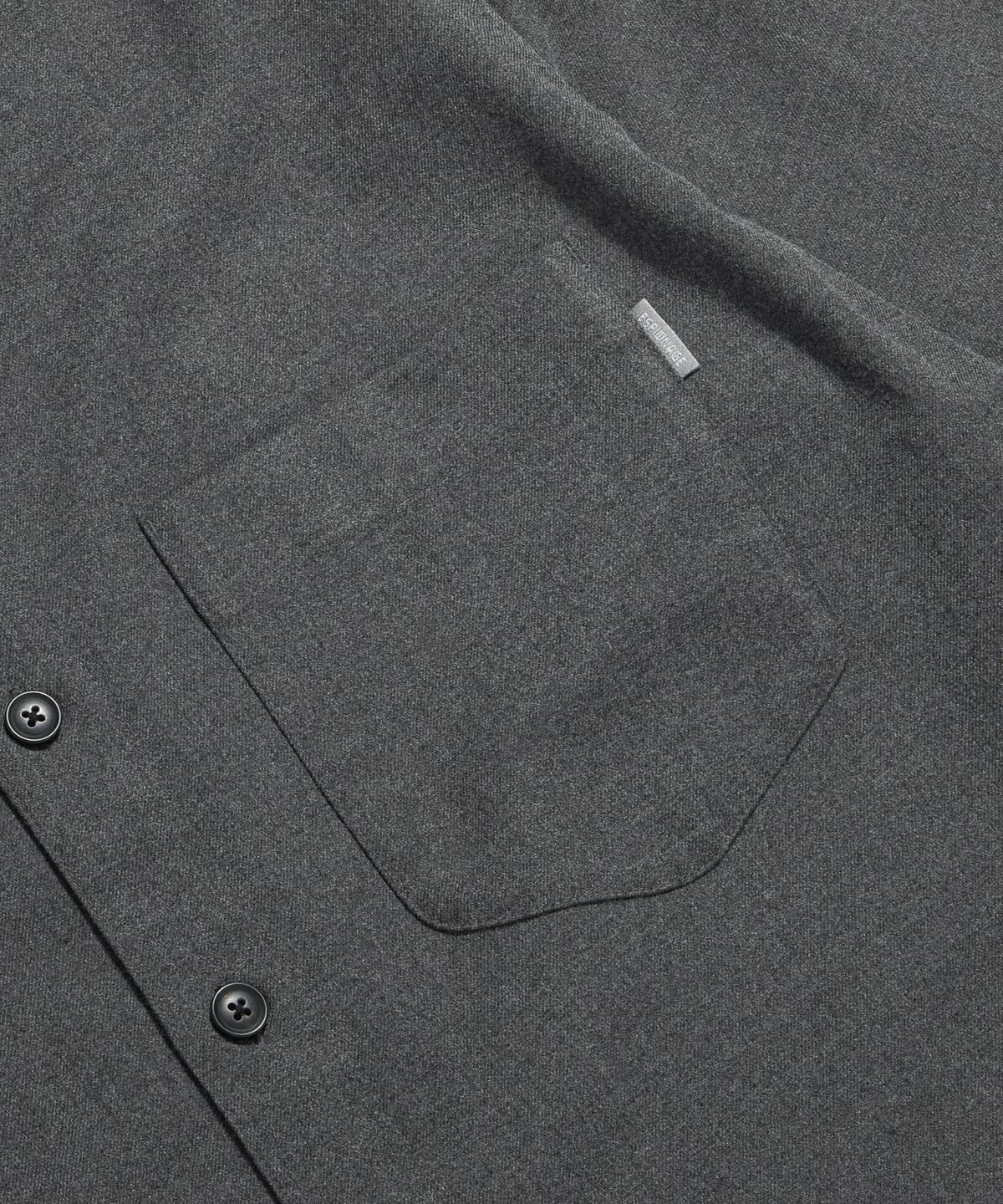 에스피오나지(ESPIONAGE) Cropped Big Pocket Shirt Dark Grey
