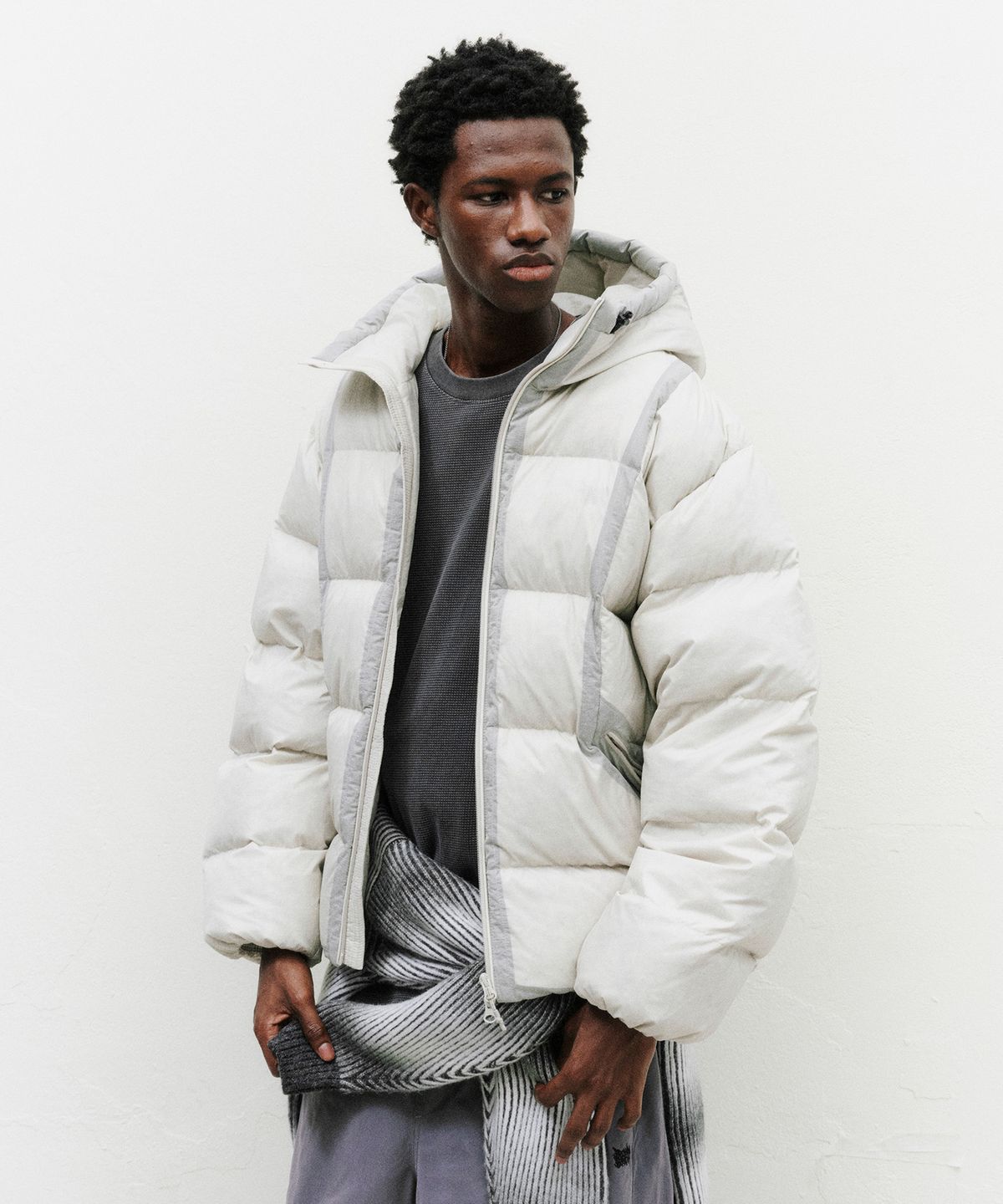 브라운브레스(BROWNBREATH) SEAM LAYERED HOOD DOWN JACKET (4colors)