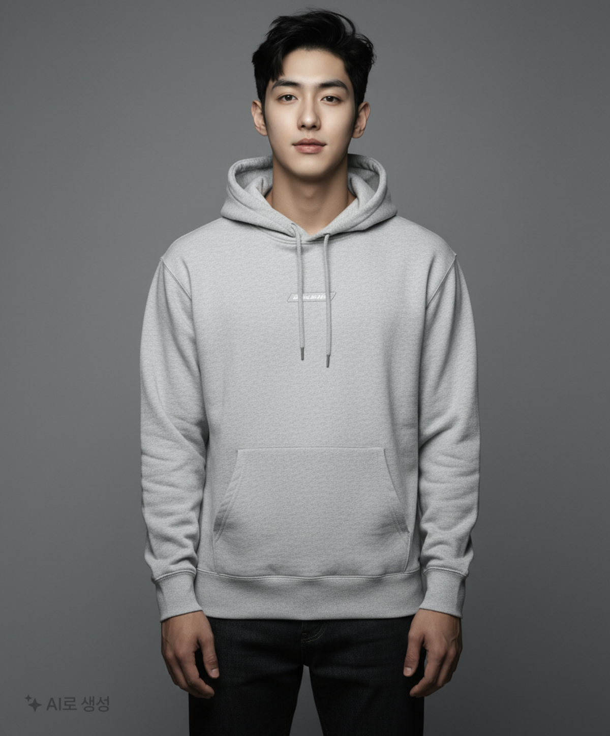 디키즈(DICKIES) 루즈핏 배너 로고 후드 Melange Gray L