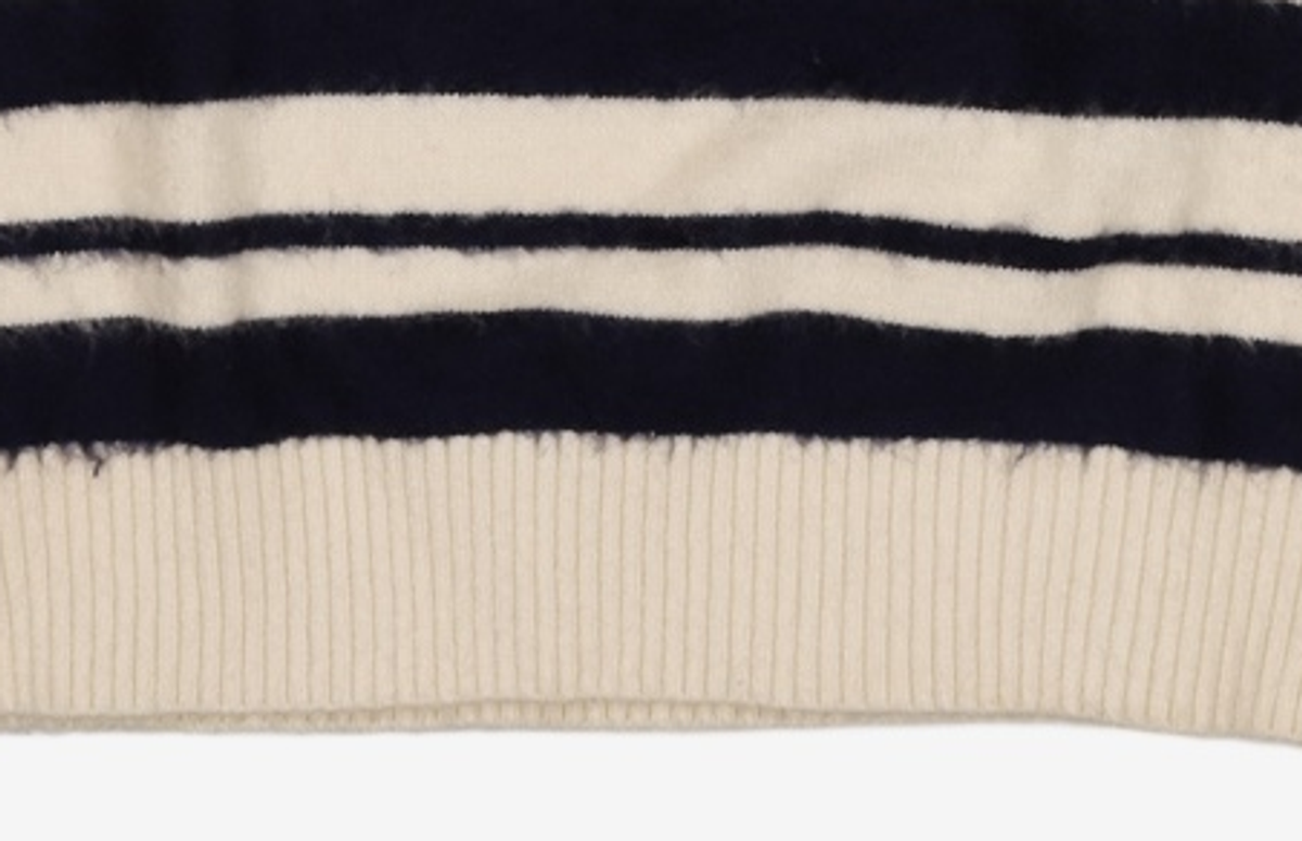에이카화이트(AECA) MULTI STRIPE DOODLE KNIT-WHITE M
