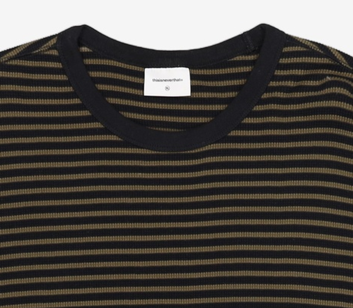 디스이즈네버댓(THISISNEVERTHAT) Striped Waffle L/S Top Black/White XL