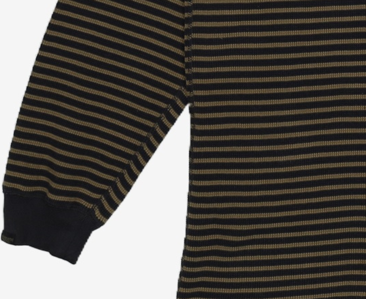 디스이즈네버댓(THISISNEVERTHAT) Striped Waffle L/S Top Black/White XL