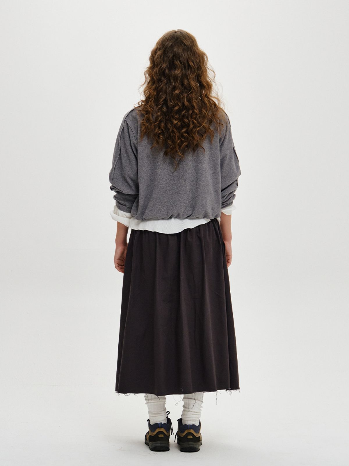 플리즈프로젝트(PLZPROJECT) WIDE FLARE SKIRT, CHARCOAL