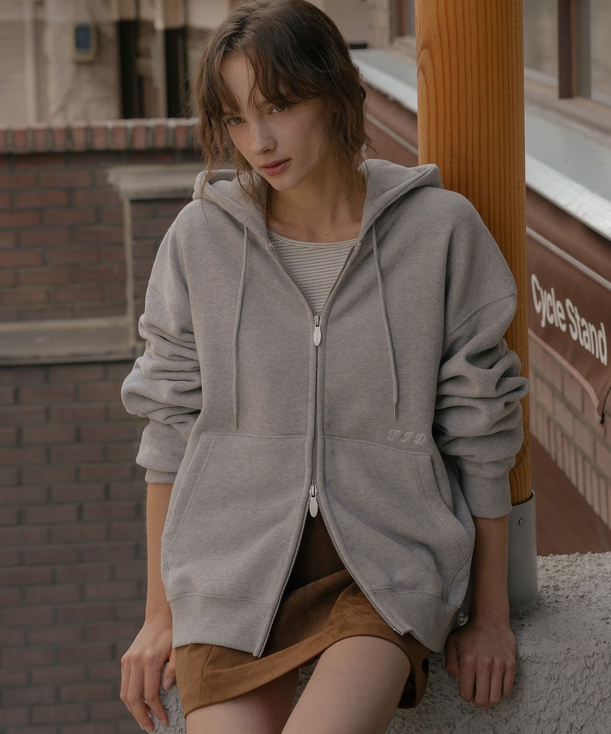 틸아이다이(TILL I DIE) Brushed terry oversized hoodie [TIFA06LT01]_Melange gray