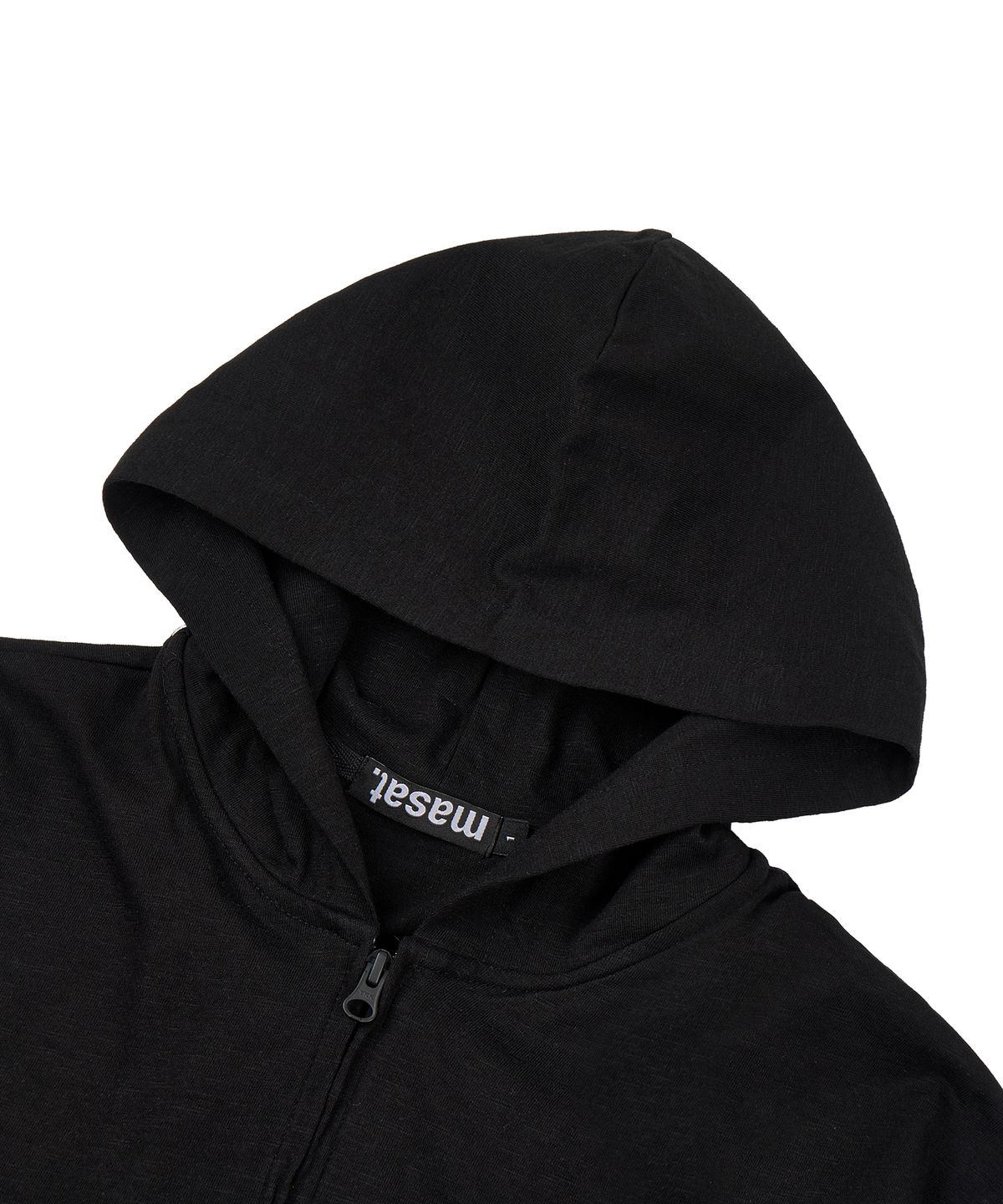 마사트(MASAT) Cut Off Slub Hood Zip _ Black