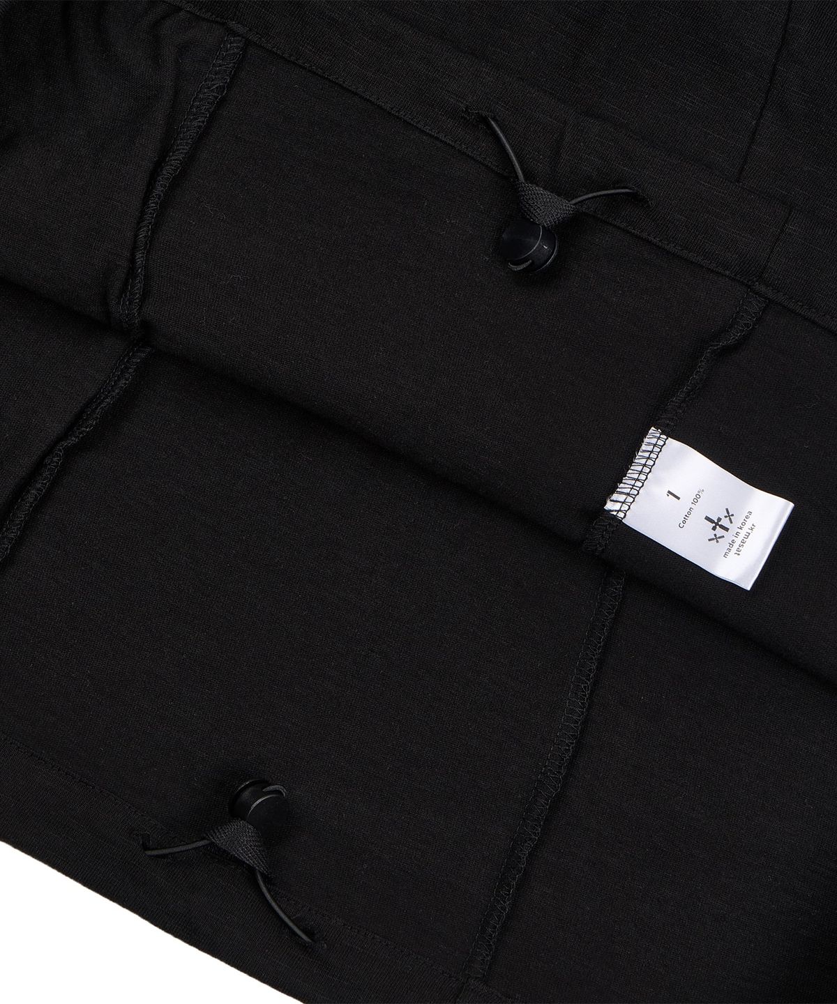 마사트(MASAT) Cut Off Slub Hood Zip _ Black