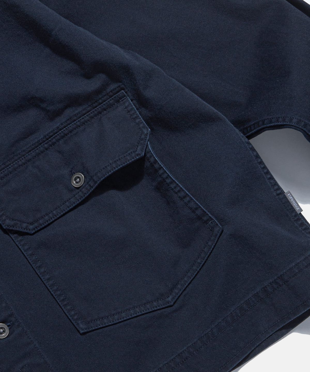 에스피오나지(ESPIONAGE) Cotton Trucker Shirt Jacket Navy