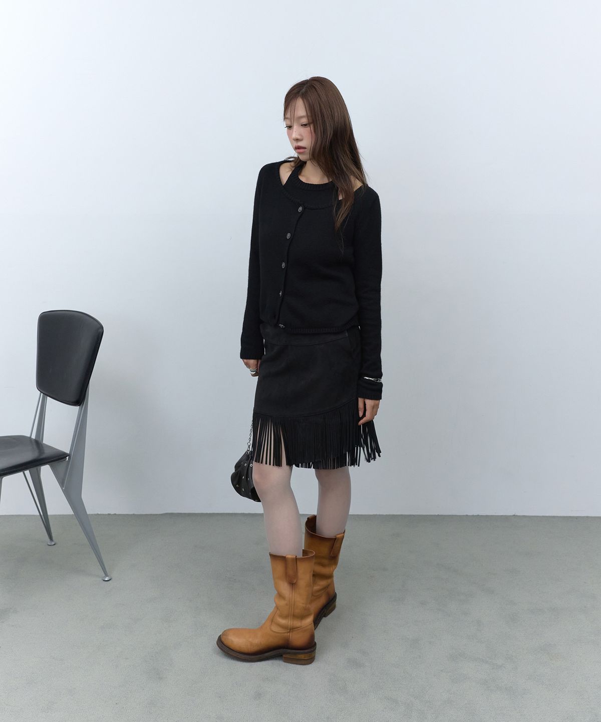 라피네아뜰리에(RAFFINE ATELIER) 홀터 니트 & 가디건 세트