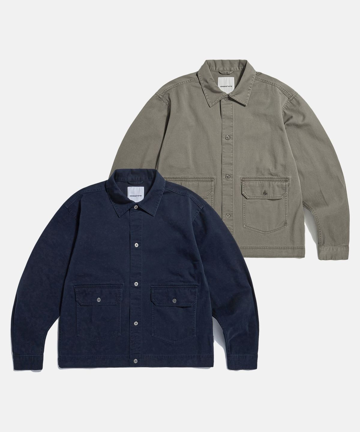 에스피오나지(ESPIONAGE) Cotton Trucker Shirt Jacket Dark Beige