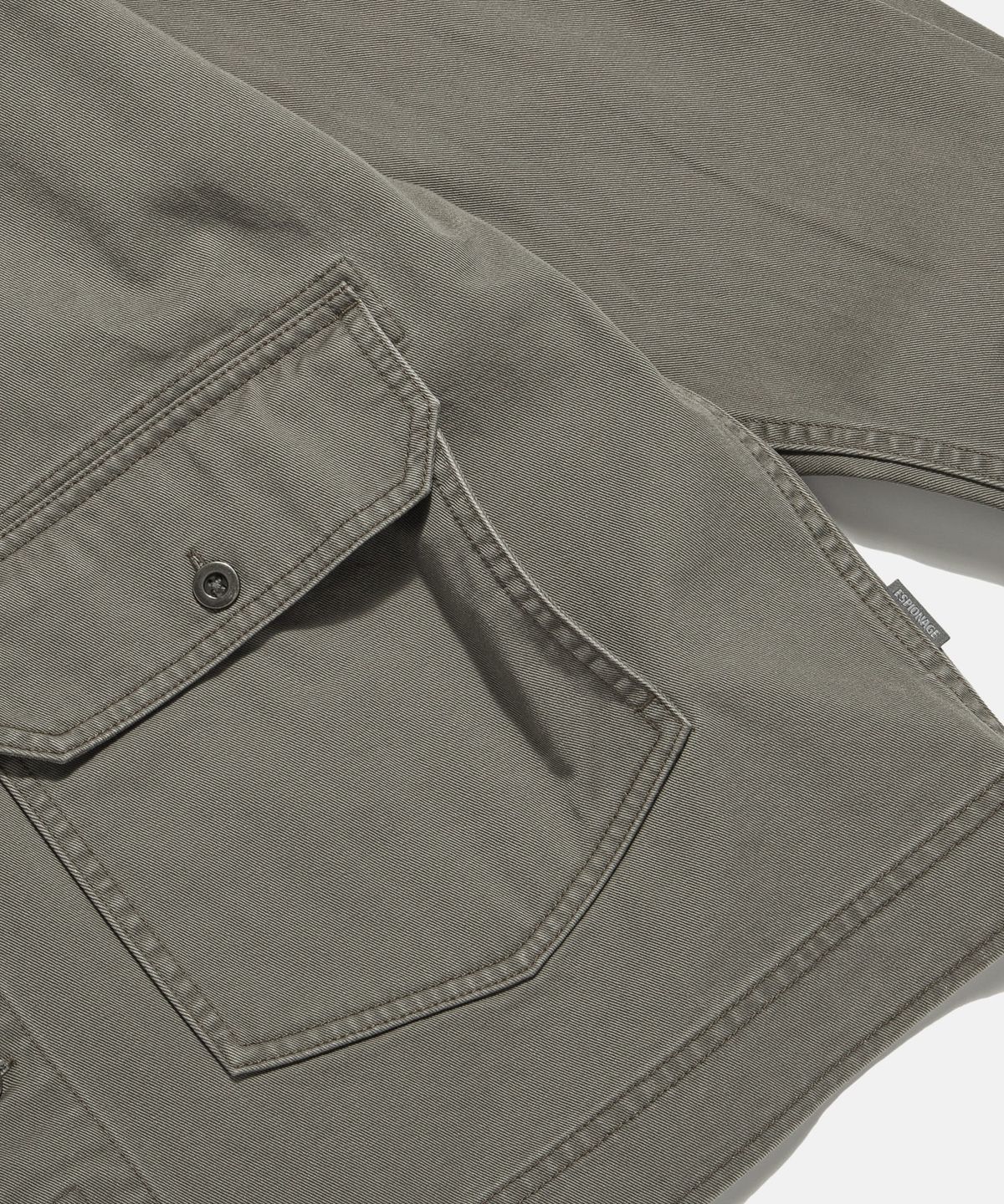에스피오나지(ESPIONAGE) Cotton Trucker Shirt Jacket Dark Beige