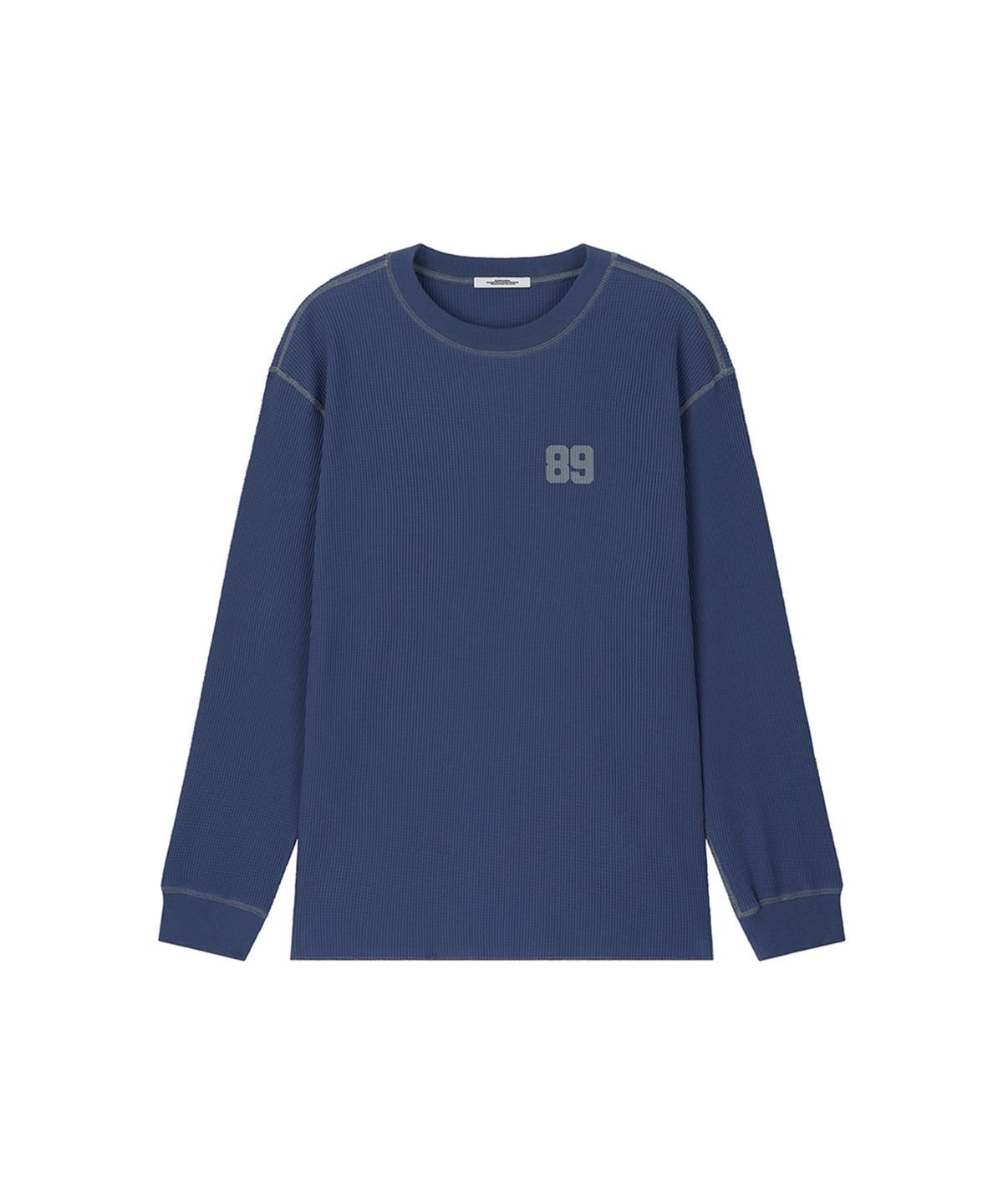 로타입(ROUGHTYPE) Line Point Overfit Waffle T-shirt - Blue