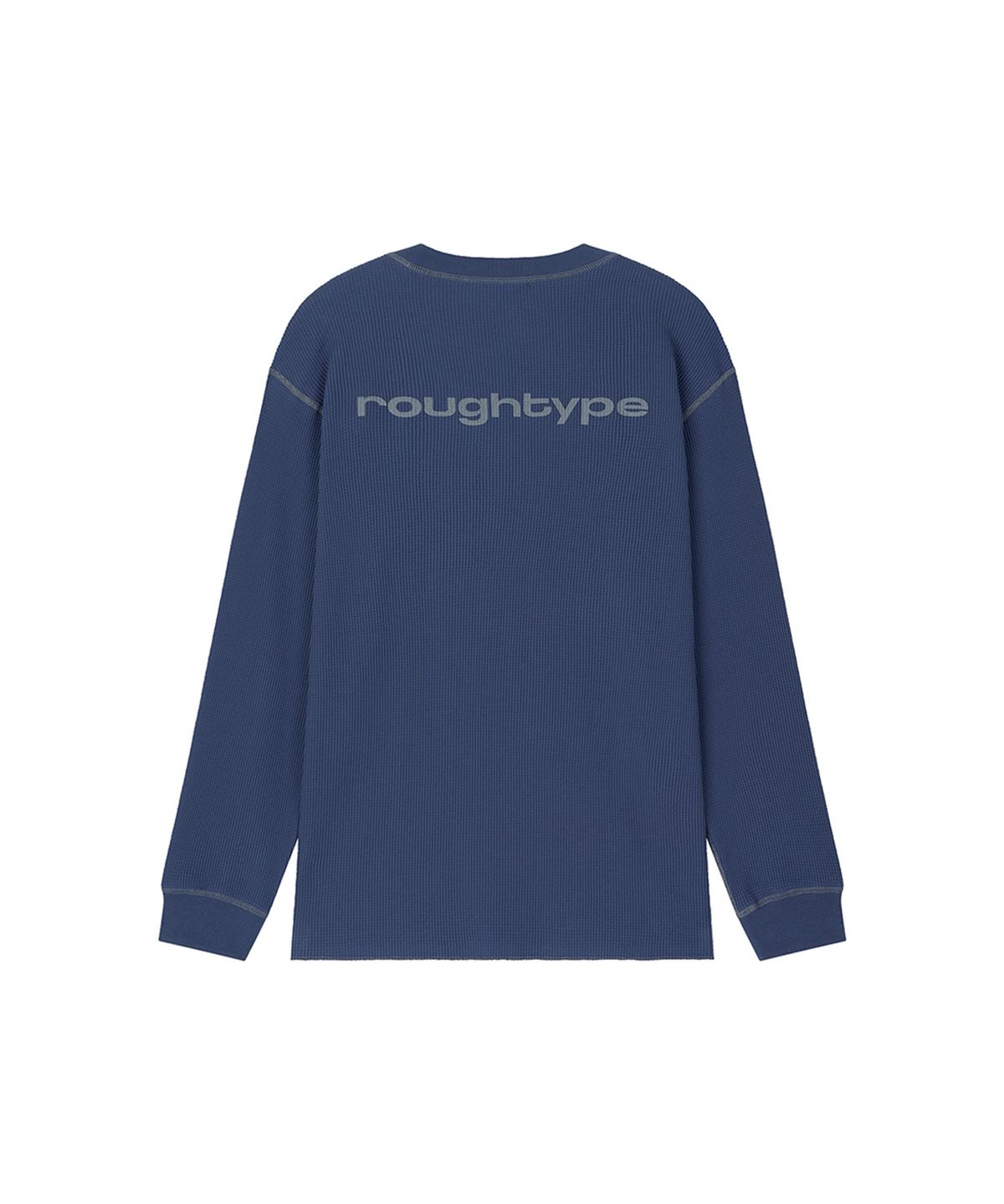 로타입(ROUGHTYPE) Line Point Overfit Waffle T-shirt - Blue