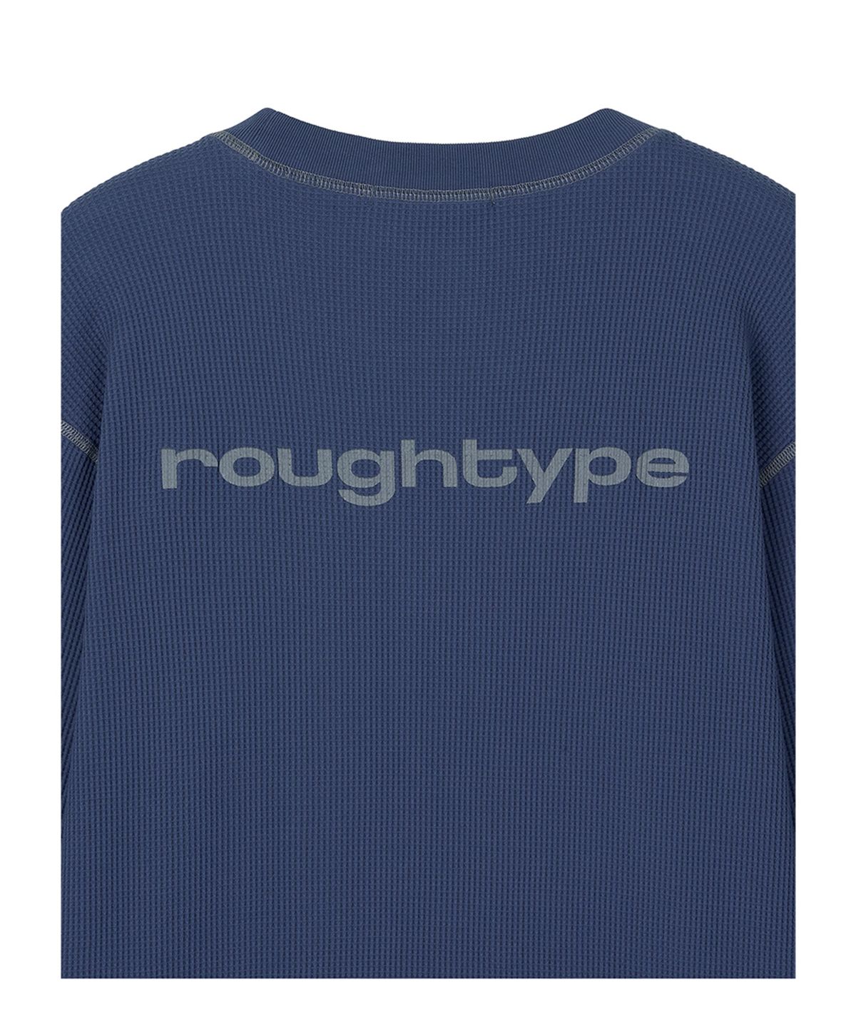 로타입(ROUGHTYPE) Line Point Overfit Waffle T-shirt - Blue