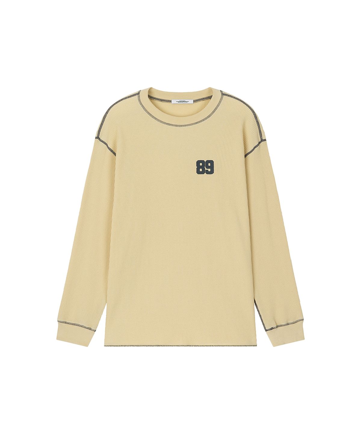 로타입(ROUGHTYPE) Line Point Overfit Waffle T-shirt - Yellow