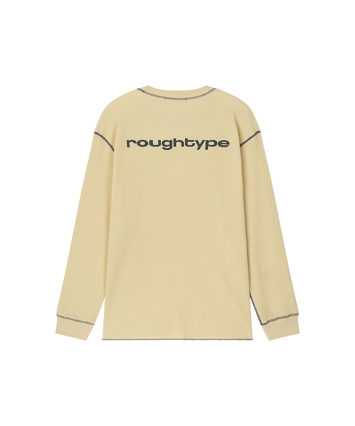 로타입(ROUGHTYPE) Line Point Overfit Waffle T-shirt - Yellow