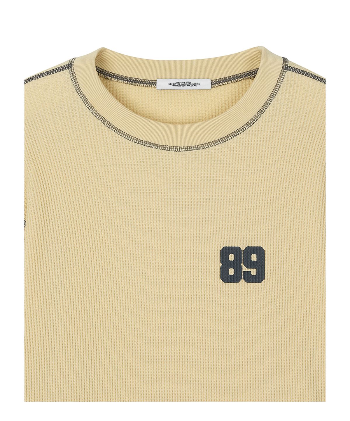 로타입(ROUGHTYPE) Line Point Overfit Waffle T-shirt - Yellow