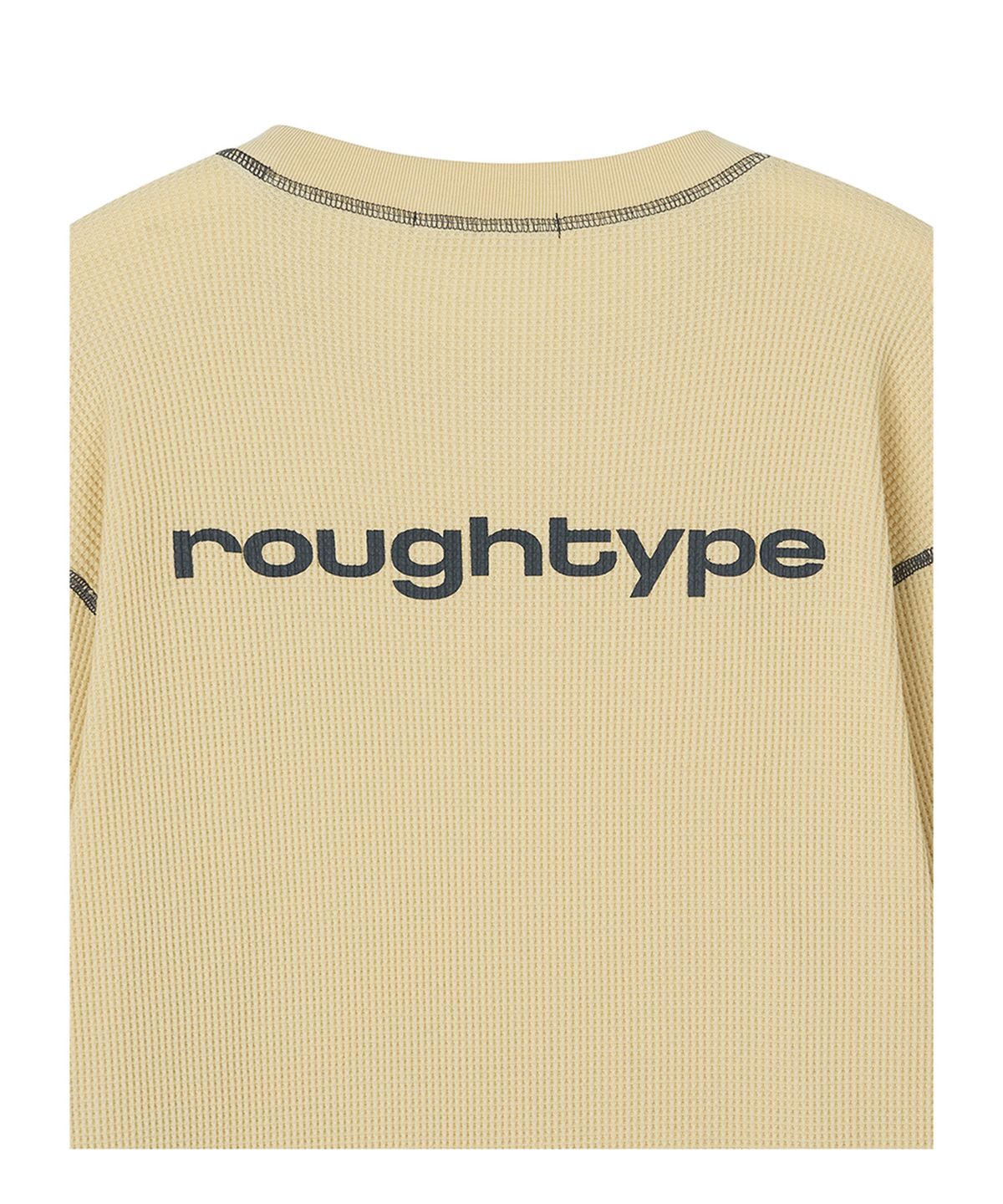 로타입(ROUGHTYPE) Line Point Overfit Waffle T-shirt - Yellow