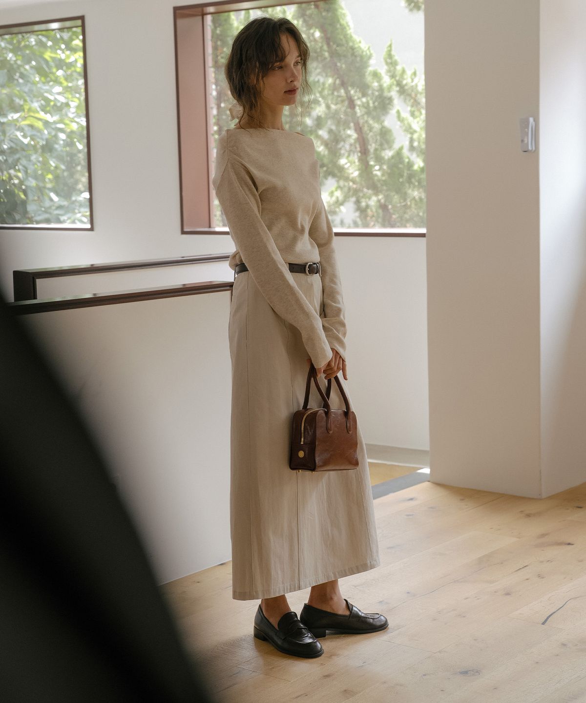 틸아이다이(TILL I DIE) Bio wash cotton maxi skirt [TIFA06SK03]_Light beige