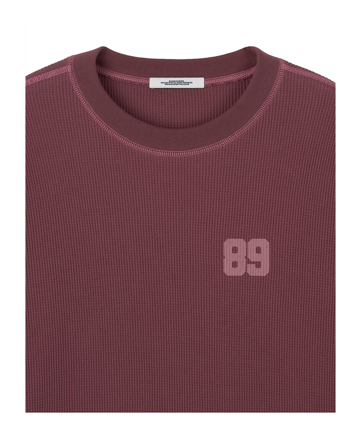 로타입(ROUGHTYPE) Line Point Overfit Waffle T-shirt - Indi pink