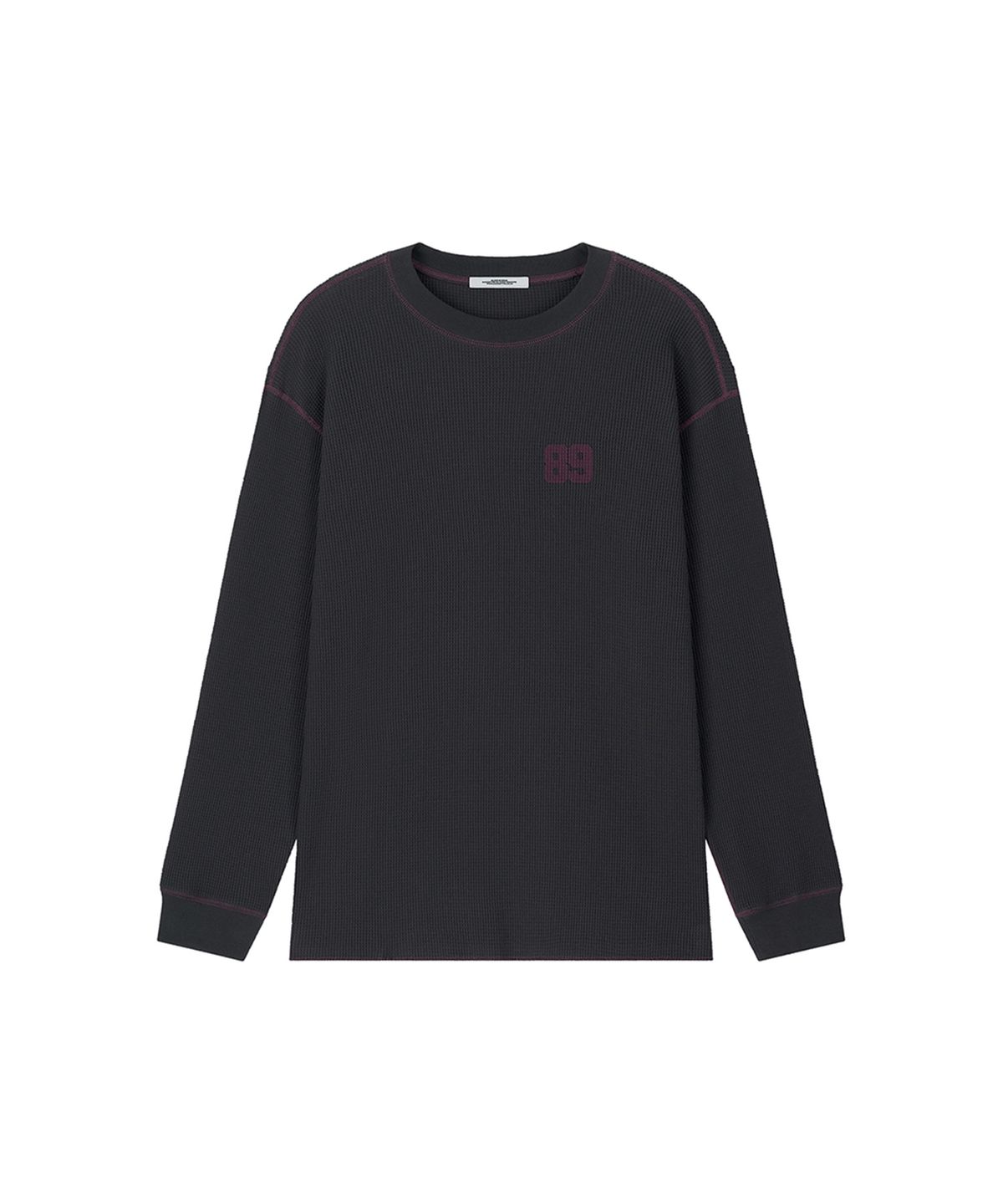 로타입(ROUGHTYPE) Line Point Overfit Waffle T-shirt - Charcoal